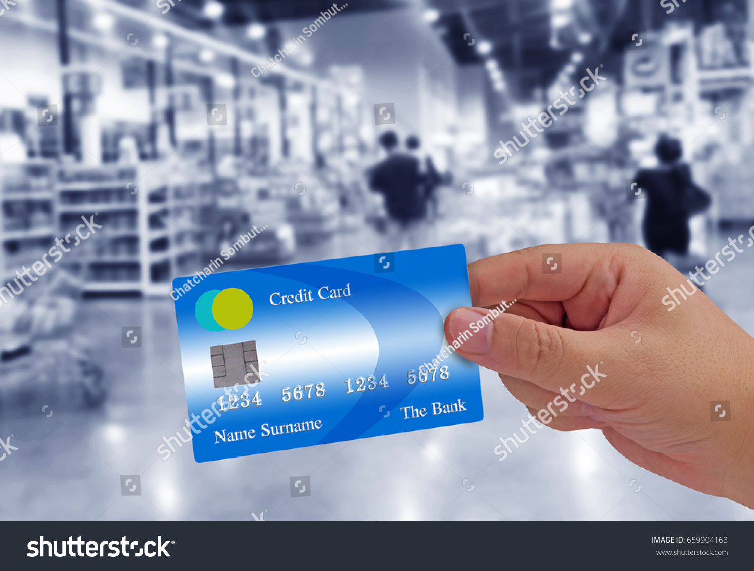 Hand Holding Credit Card On Super Stock Photo Edit Now 659904163