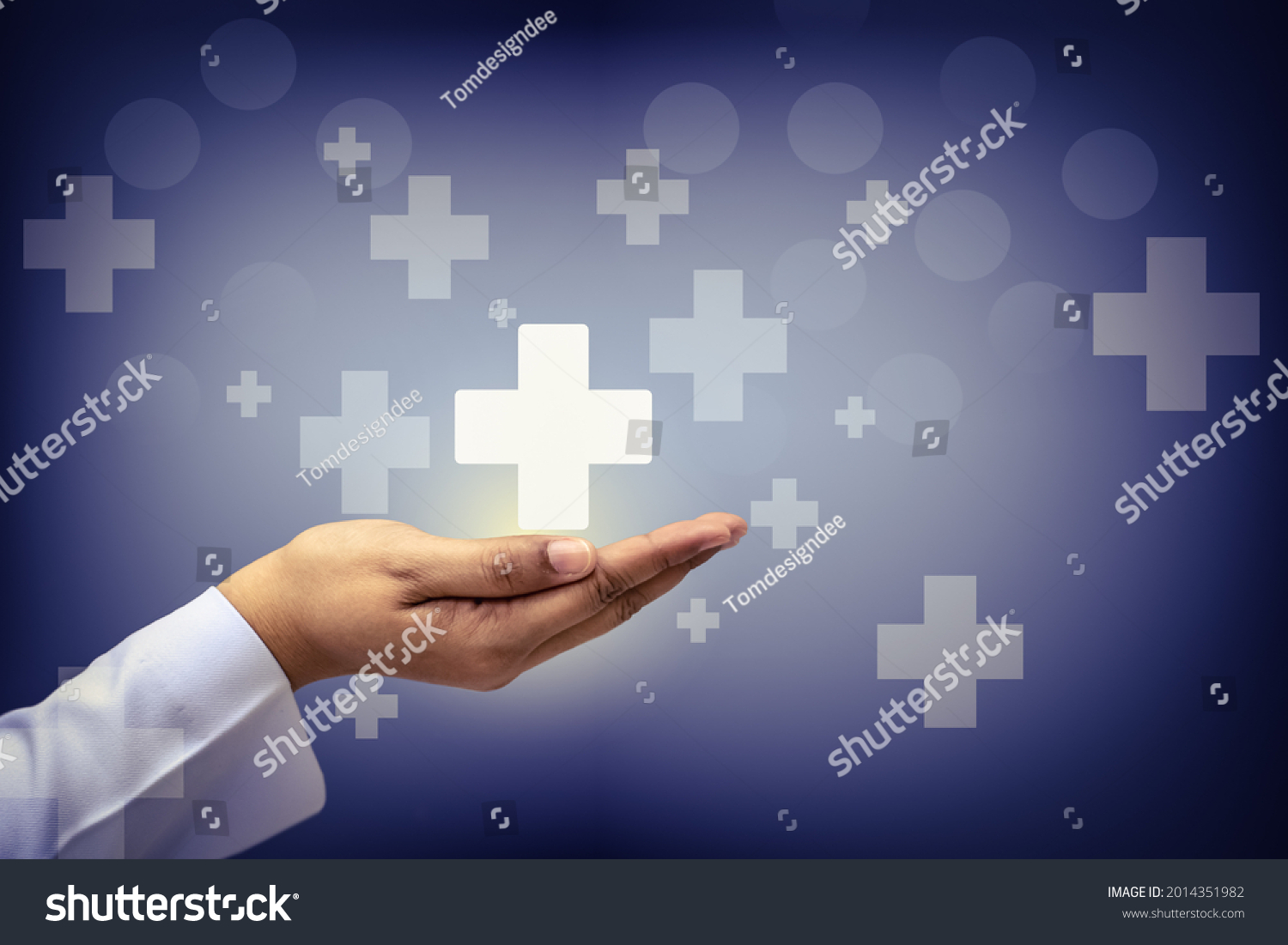 Hand Holding Plus Sign Virtual Means Stock Photo 2014351982 | Shutterstock