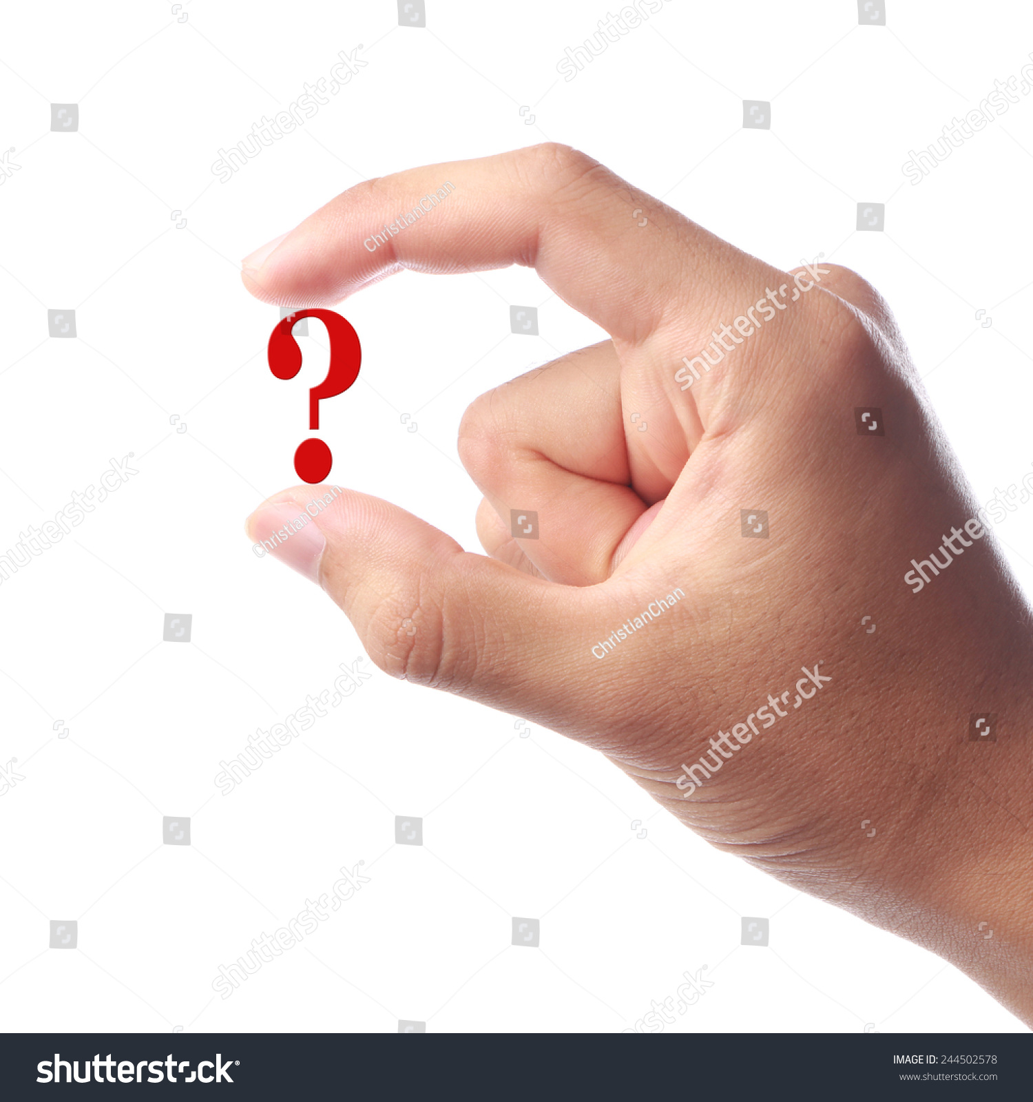 Hand Holding Question Mark Sign Isolated On White Background. Stock ...