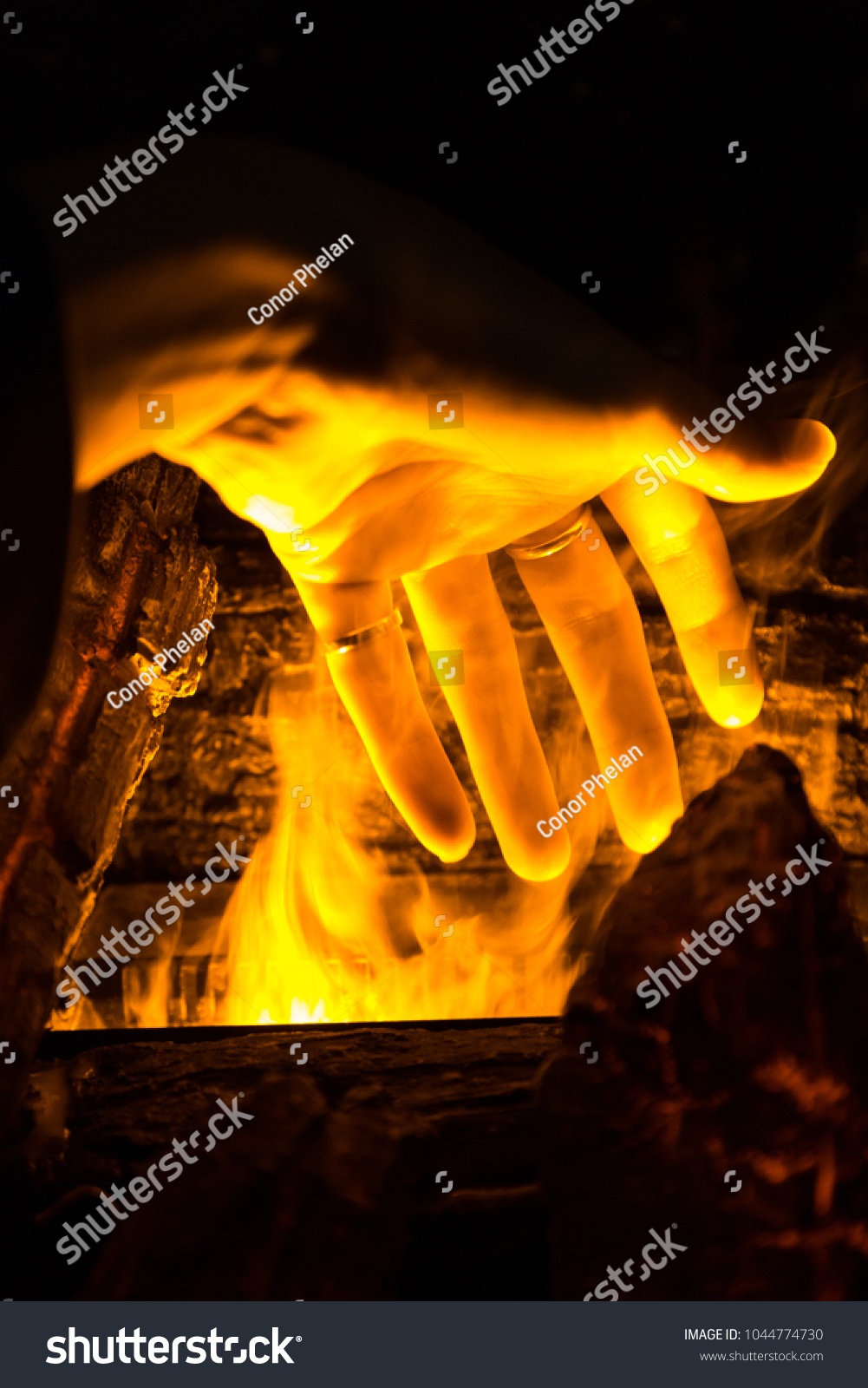 Hand Fake Fire Stock Image Download Now
