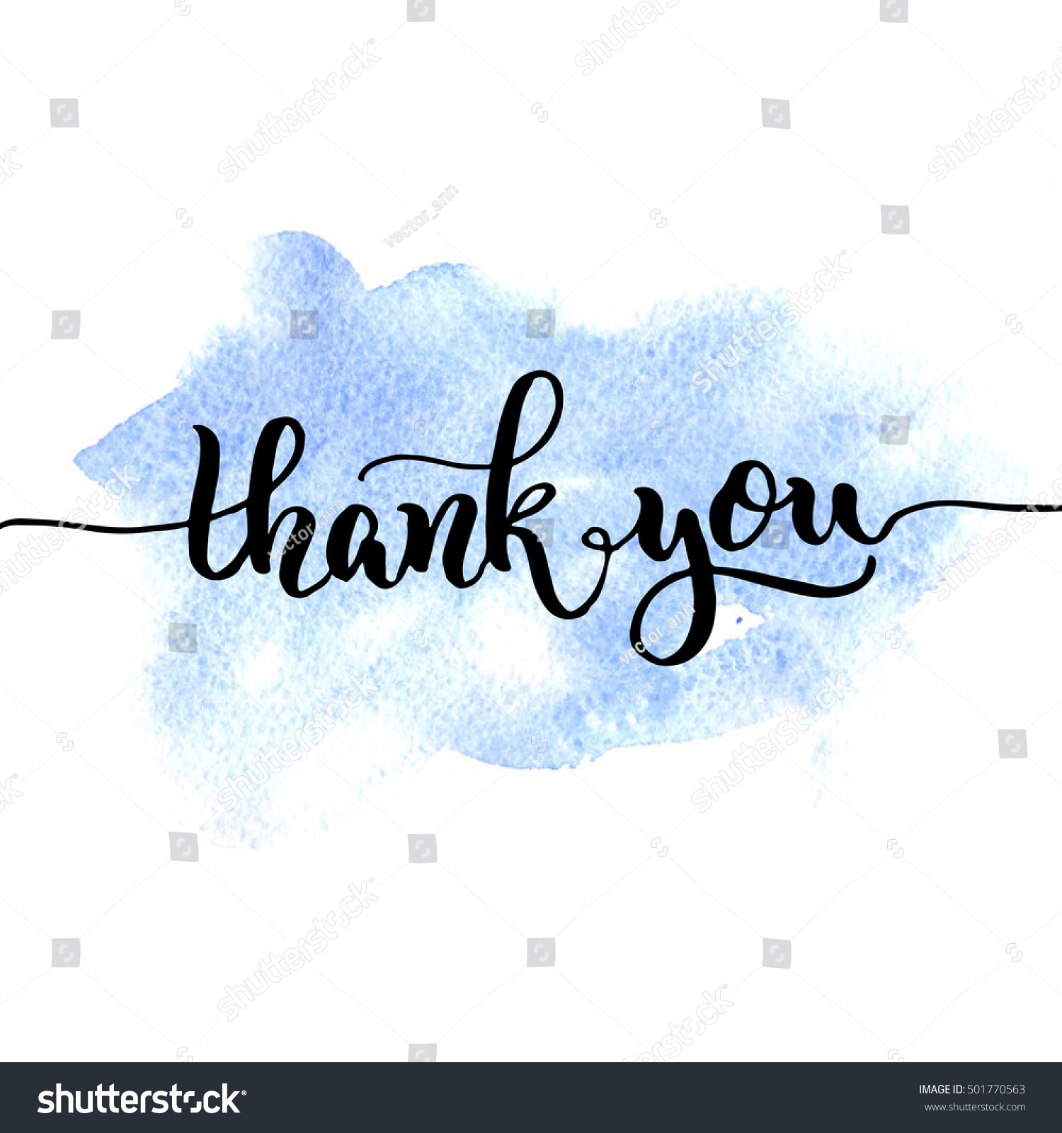 Hand Lettering Thank You Inscription On Stock Illustration 501770563 ...