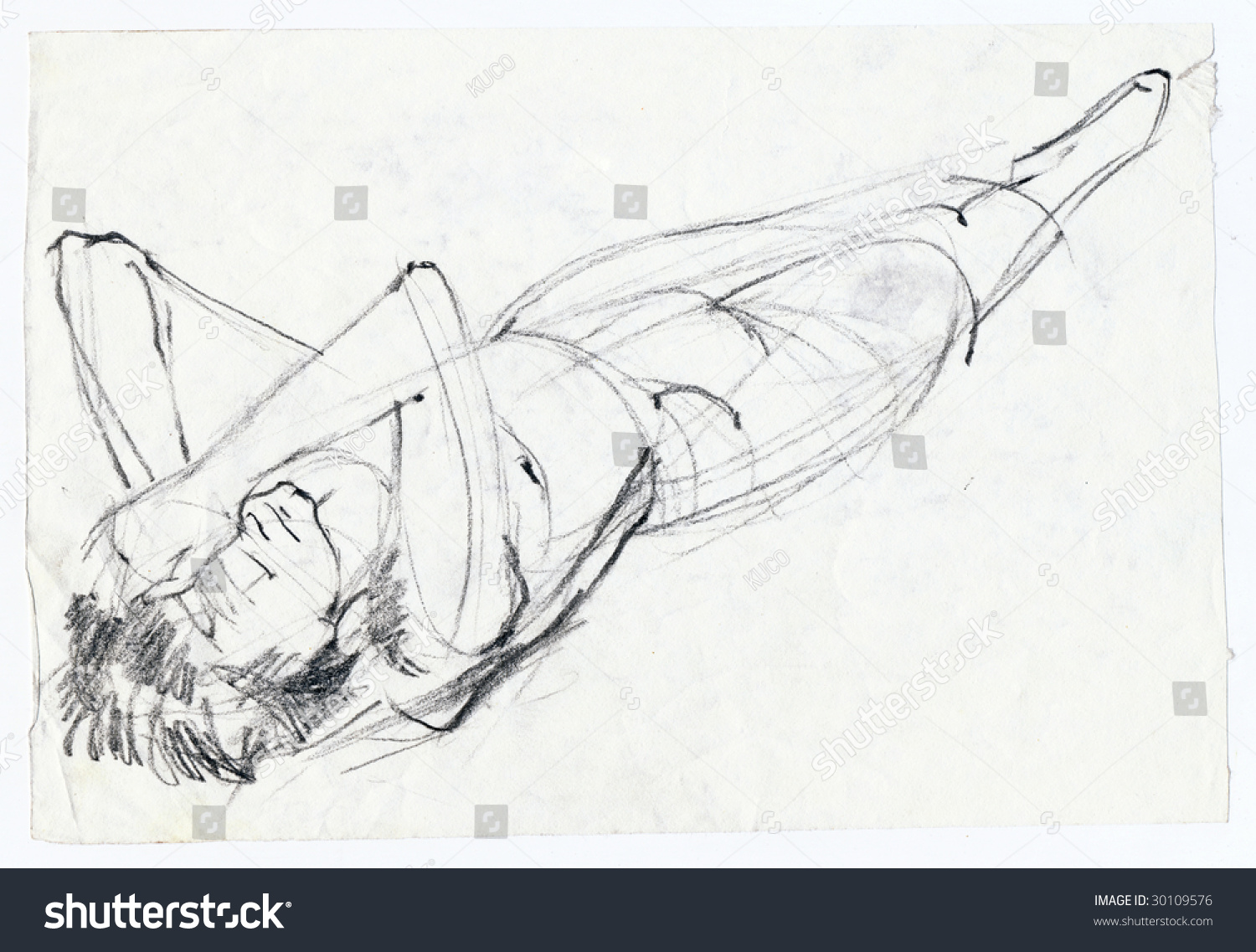 Hand made picture pencil drawing boy