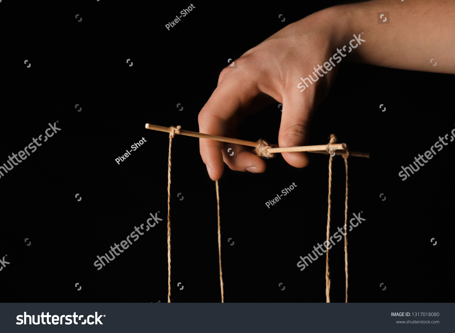 Hand Puppeteer On Dark Background Stock Photo (Edit Now) 1317018080