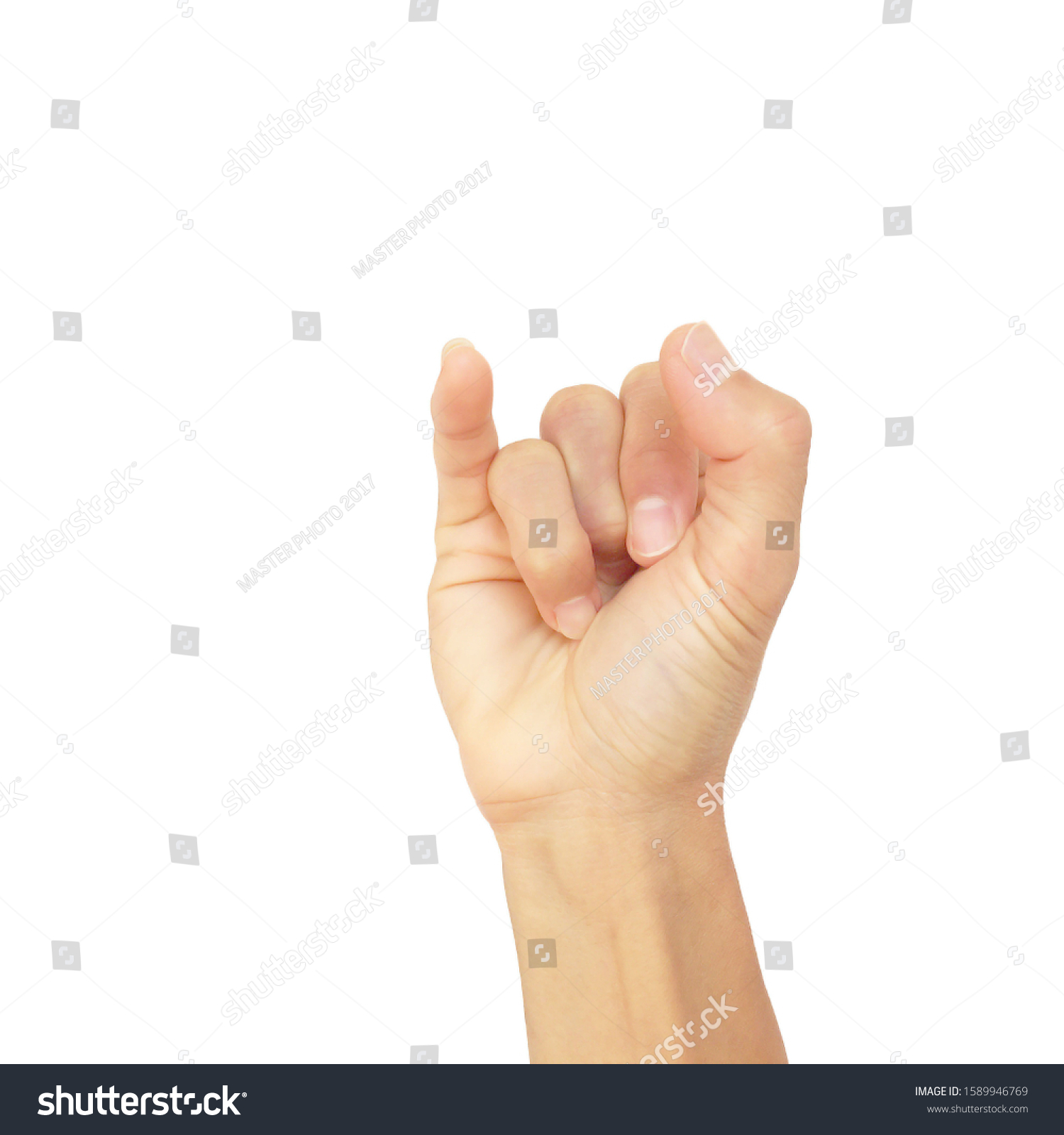 Hand Signal Asian Man That Show Stock Photo (Edit Now) 1589946769