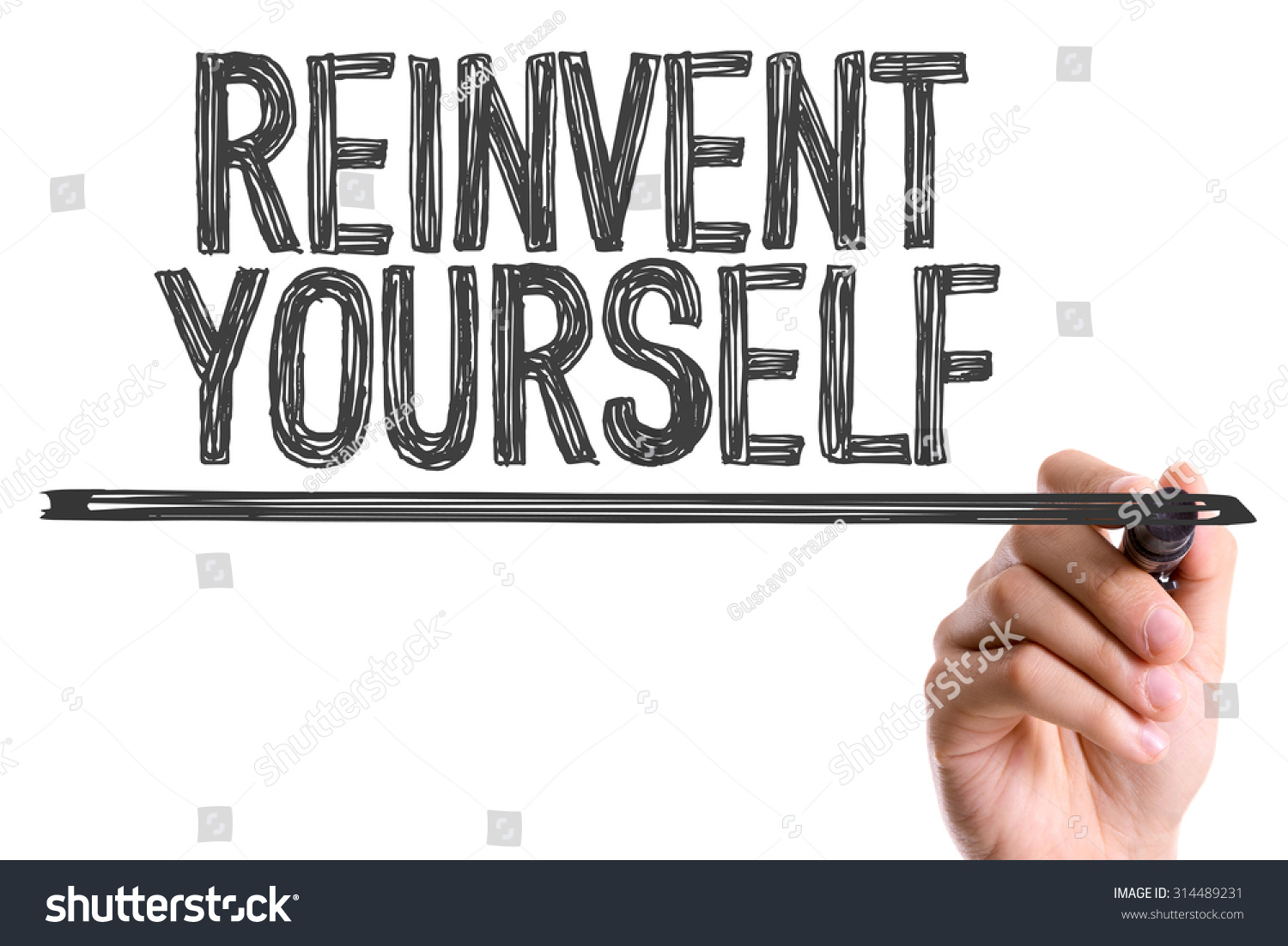 Hand Marker Writing Word Reinvent Yourself Stock Photo 314489231 ...