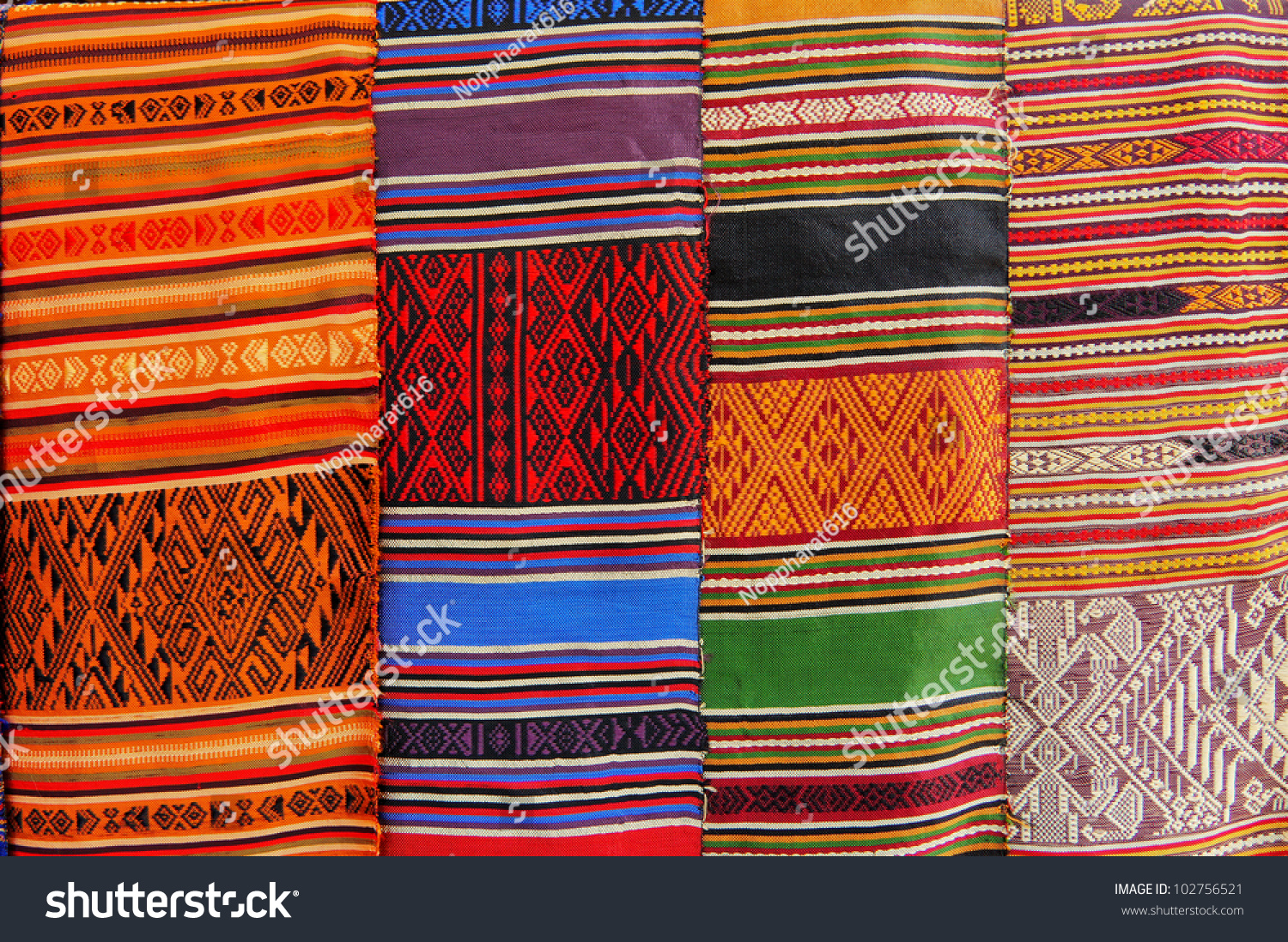 Hand Woven Fabrics Stock Photo 102756521 : Shutterstock