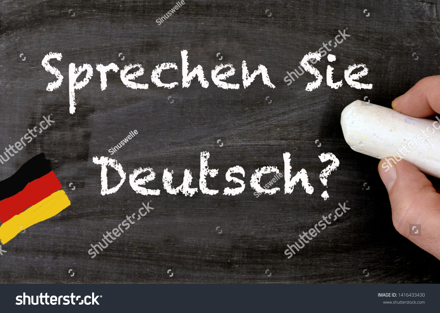 Hand Writing Sprechen Sie Deutsch German Stock Photo Edit Now