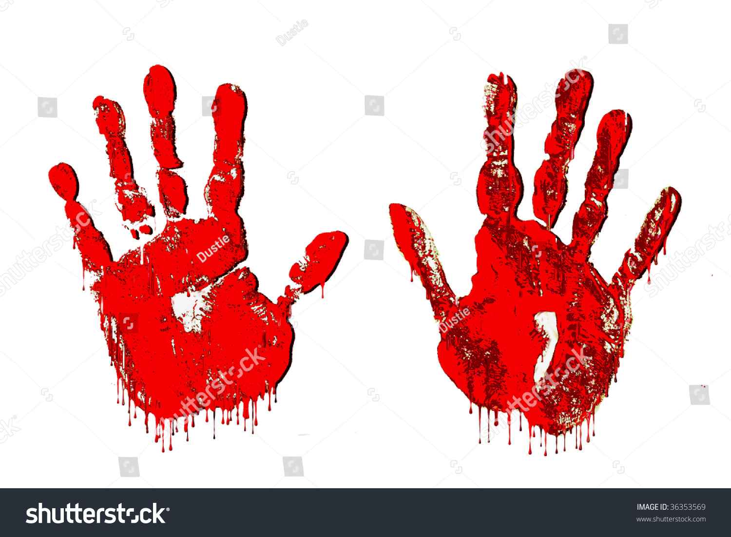 Handfuls Of Horror! - Bloody Dripping Hand Prints For Horror Effect At ...