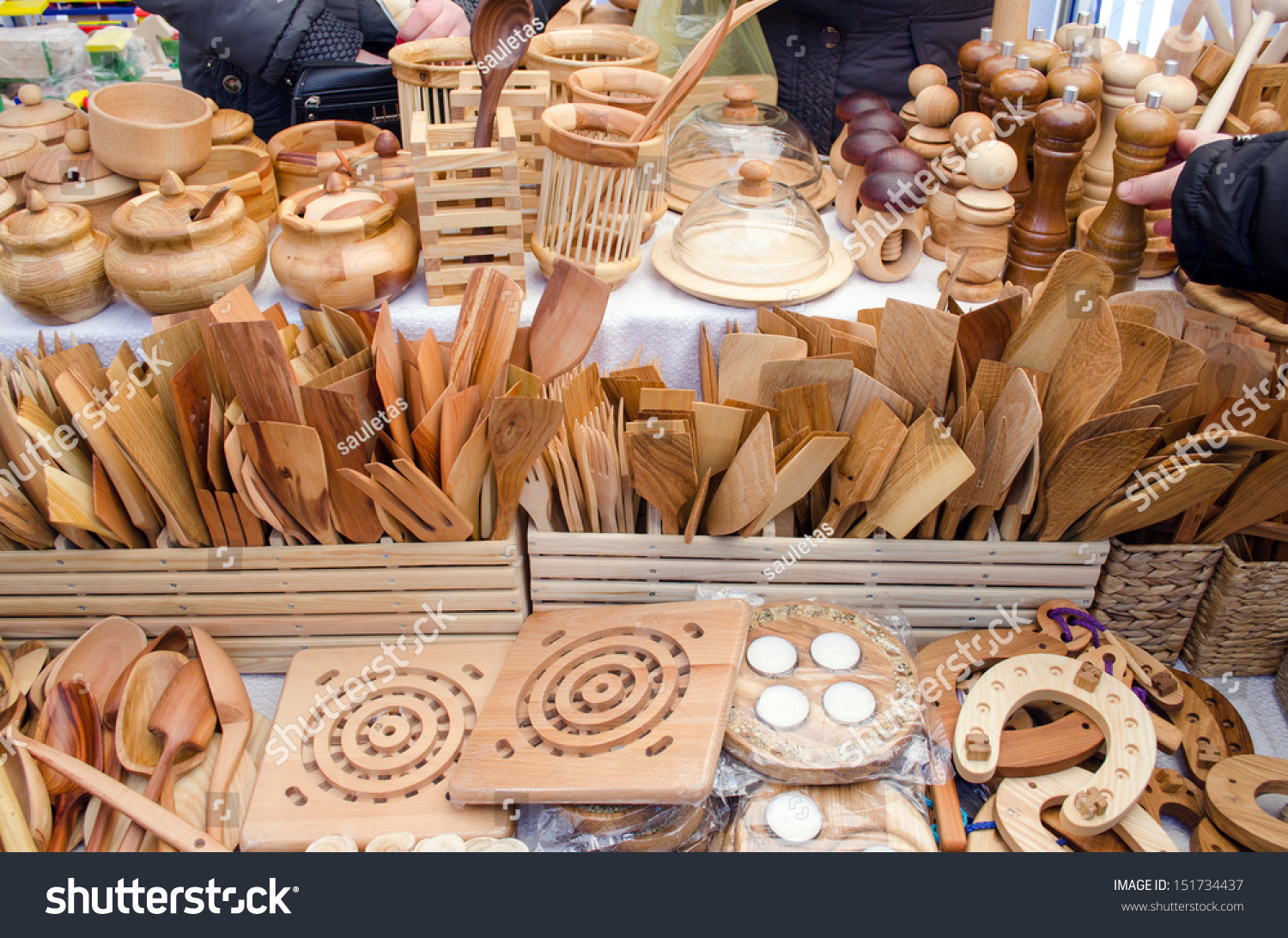 Handmade Diy Wooden Kitchen Utensil Tools Stock Photo 151734437