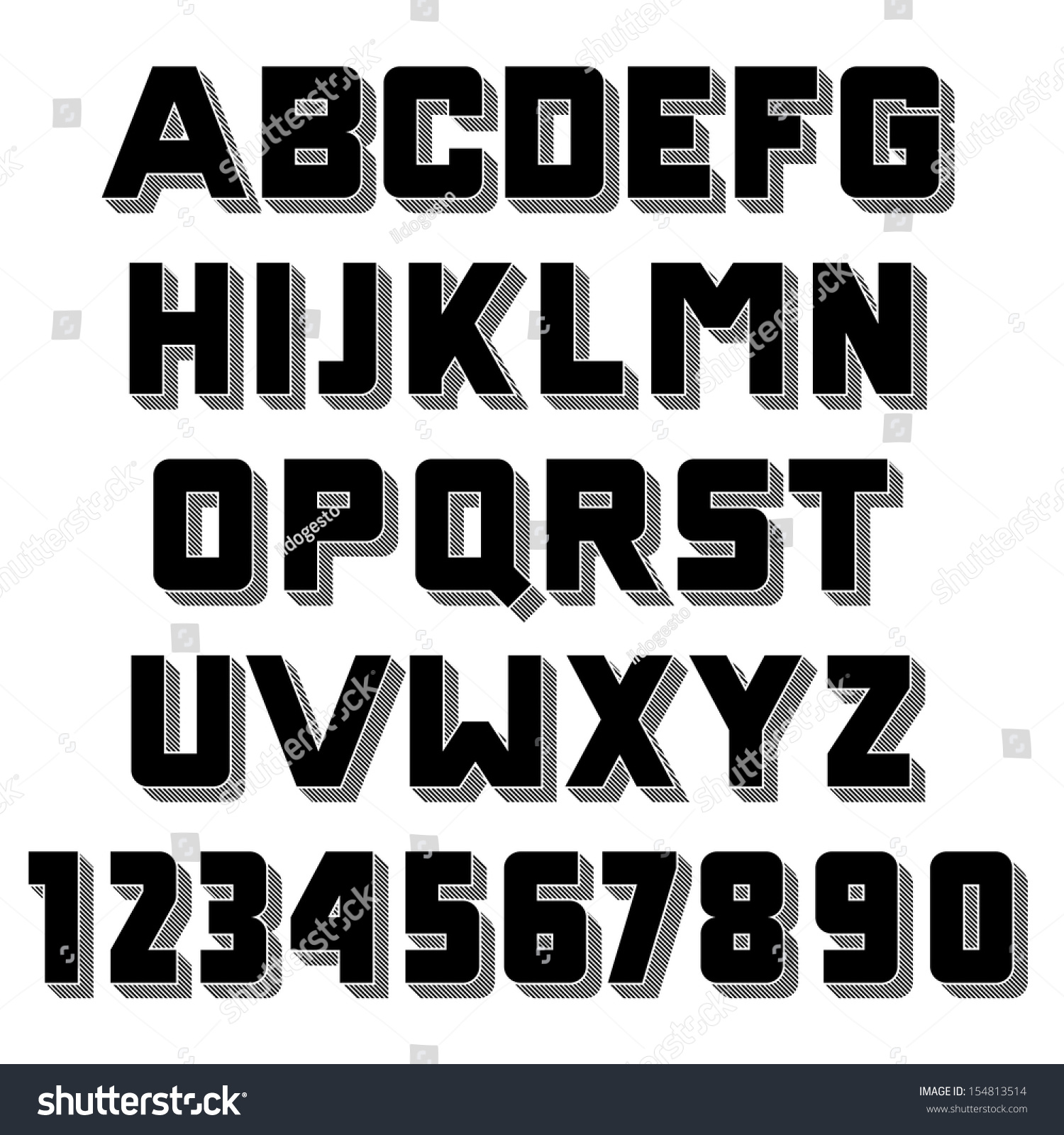 Handmade Retro Font 3d Extruded Type Stock Illustration 154813514 ...