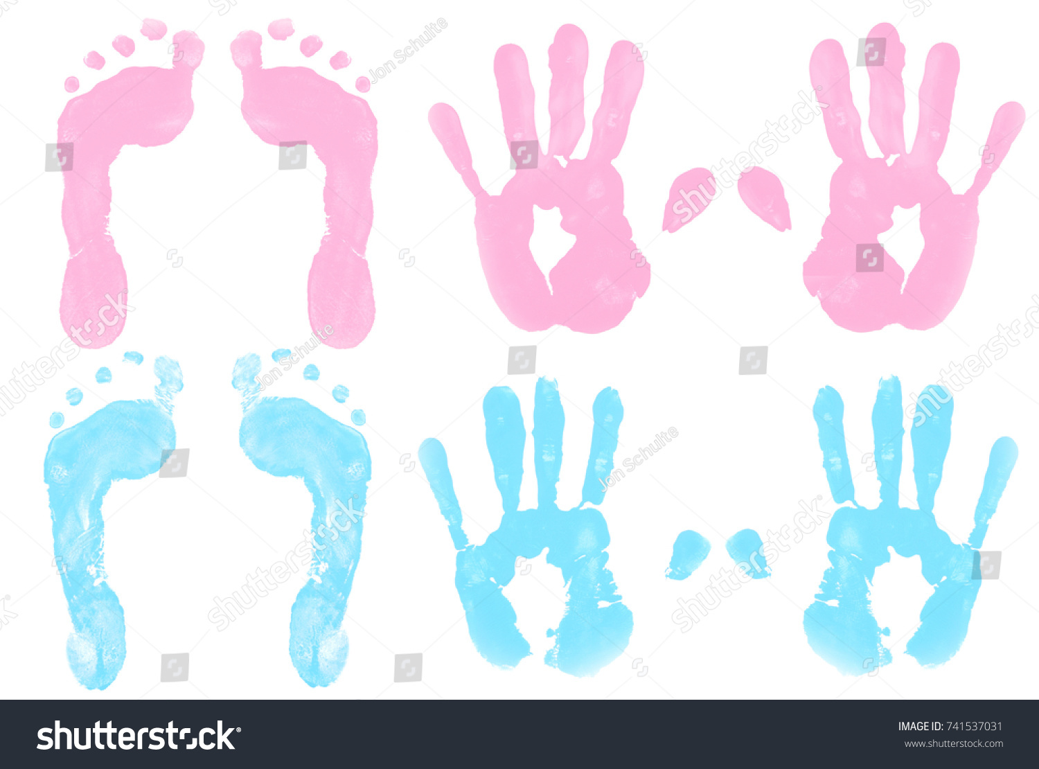 Handprint Footprints Paint Stock Photo (Edit Now) 741537031