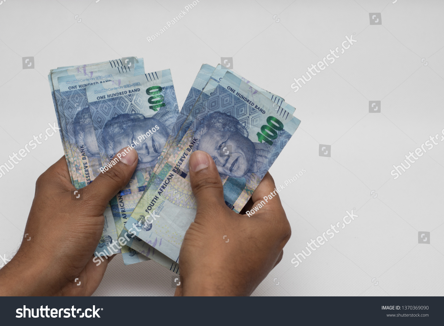 Hands Counting South African Rands Stock Photo Edit Now 1370369090