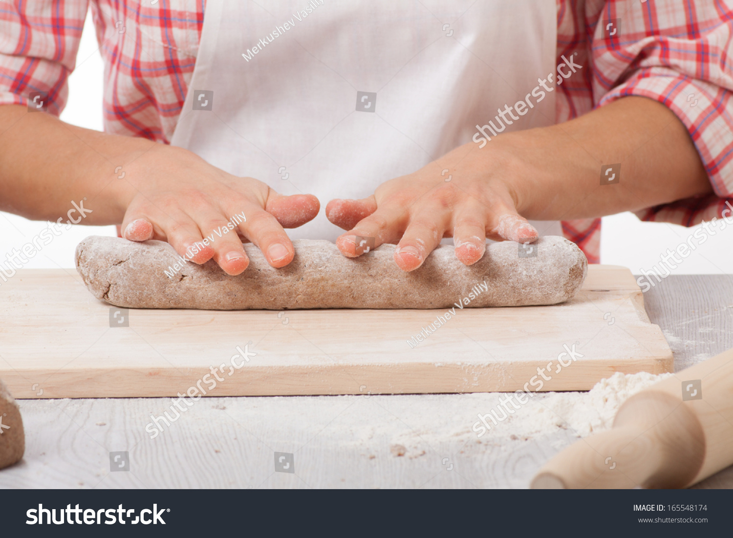 Woman Hands Knead Dough Woman Hands Knead Dough