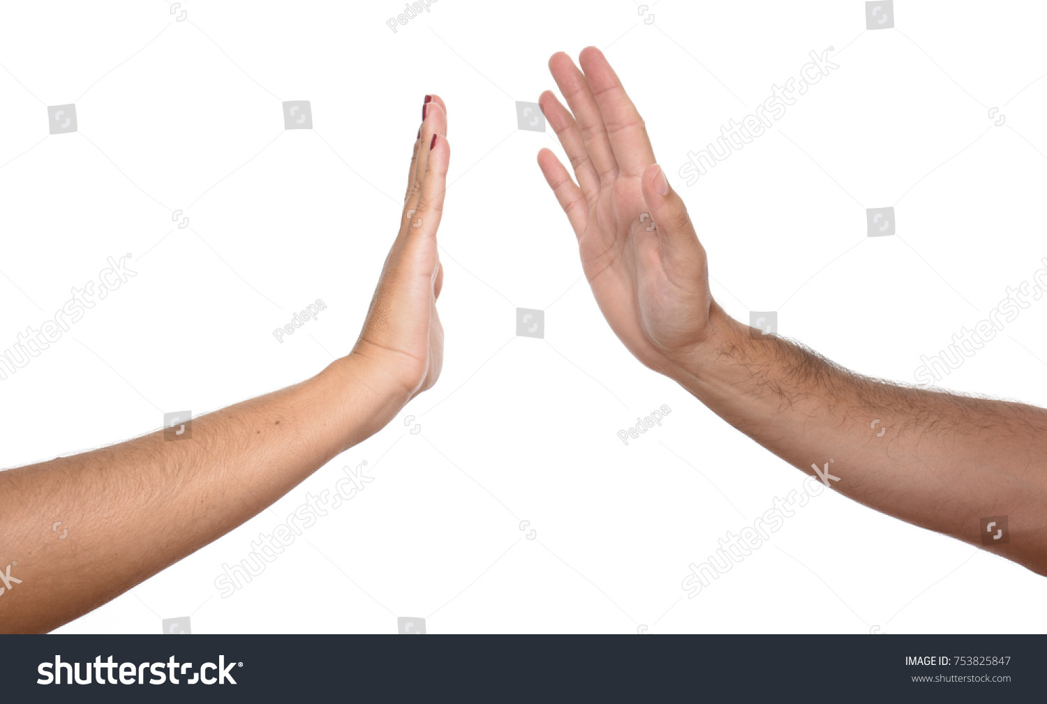 Hands Making Give Me Five Compliment Stock Photo Edit Now