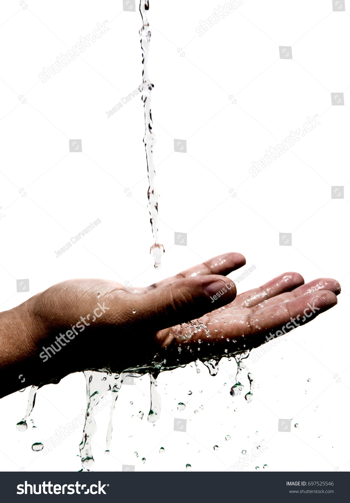 Hands Man Getting Water Stream On Stock Photo 697525546 | Shutterstock