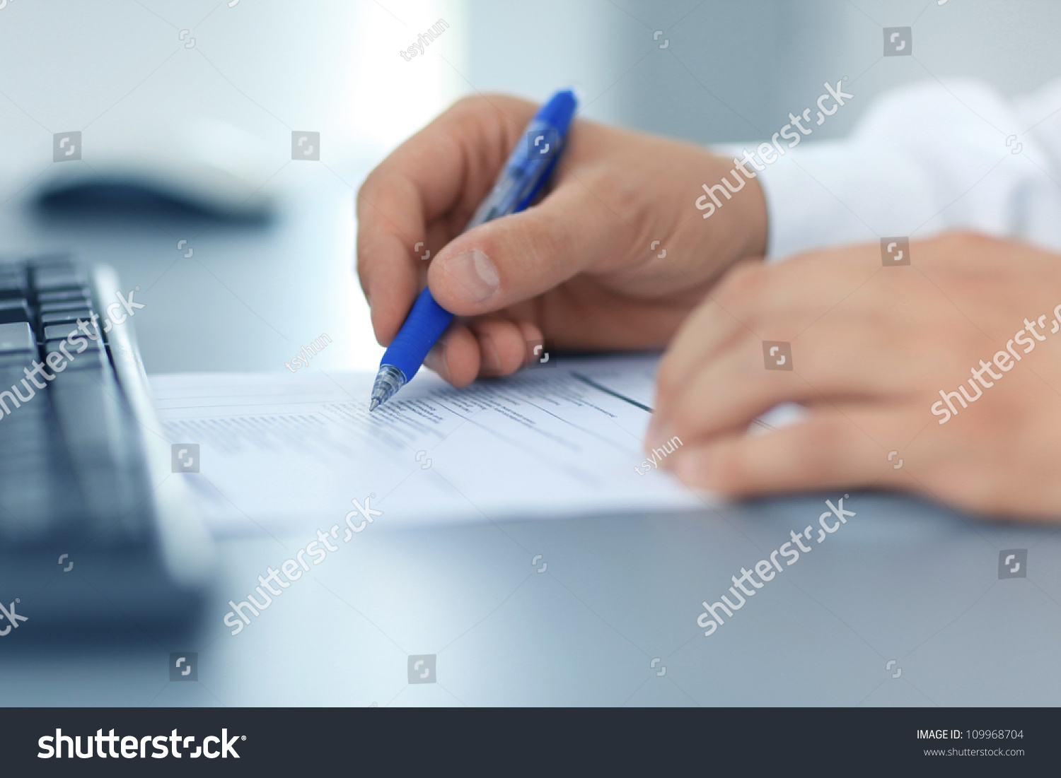 Hands Writing On Paper Stock Photo 109968704 - Shutterstock