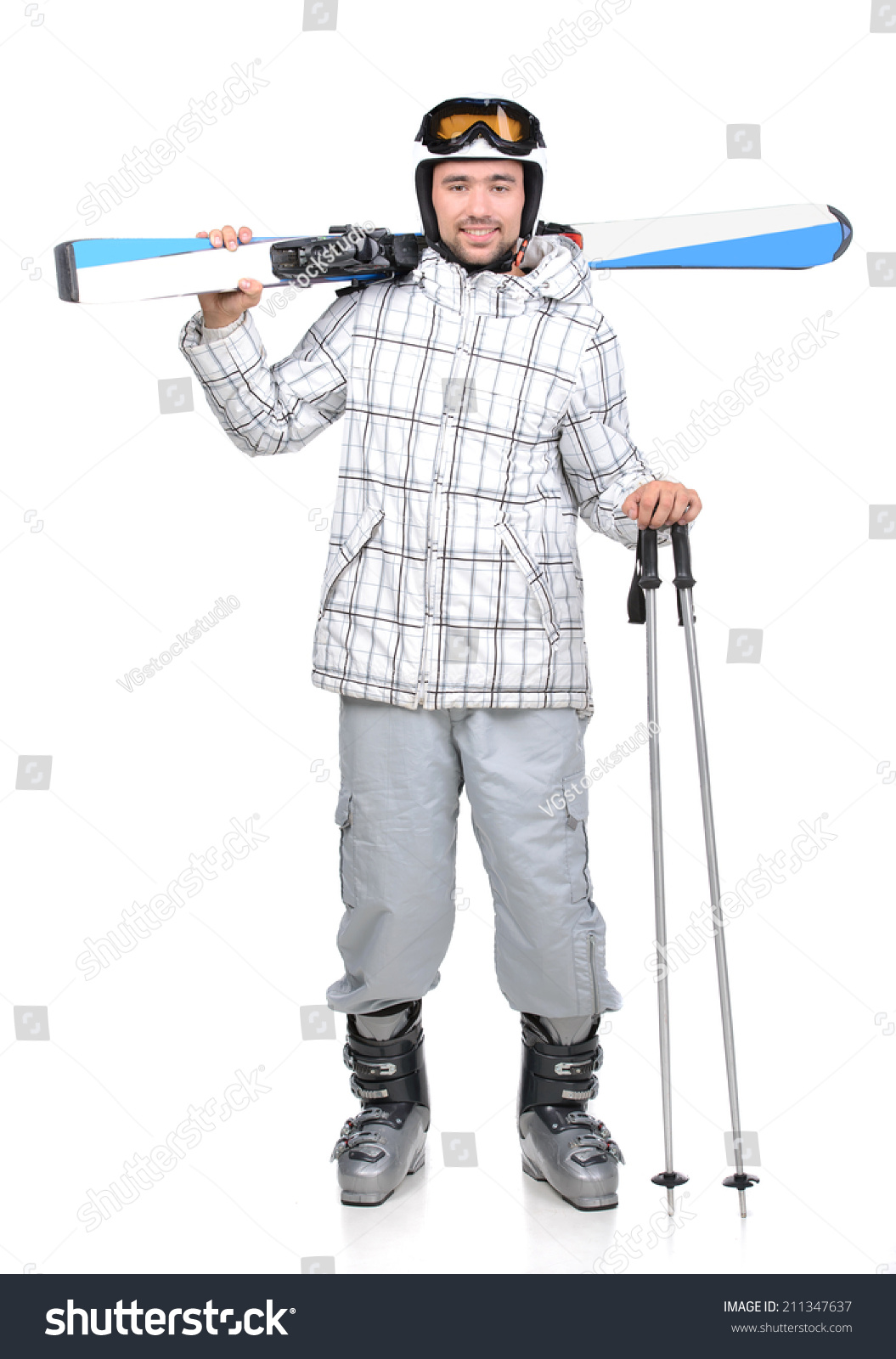 Handsome Active Man Sky Ski Suit Stock Photo 211347637 | Shutterstock