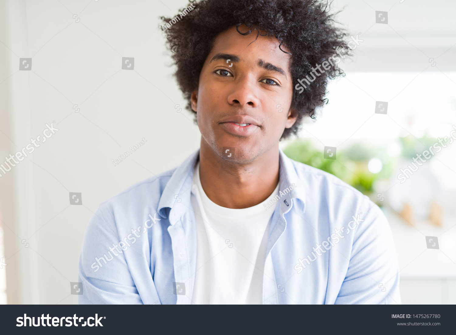 Handsome African American Man Afro Hair Stock Photo Edit Now