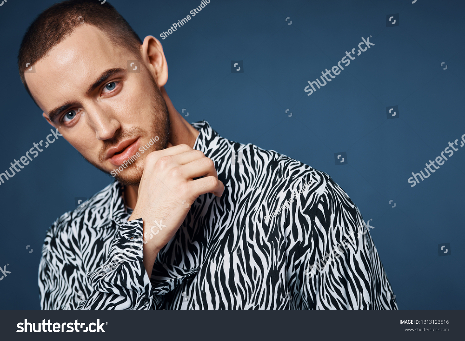 Handsome Elegant Men Black White Shirts Stock Photo Edit Now