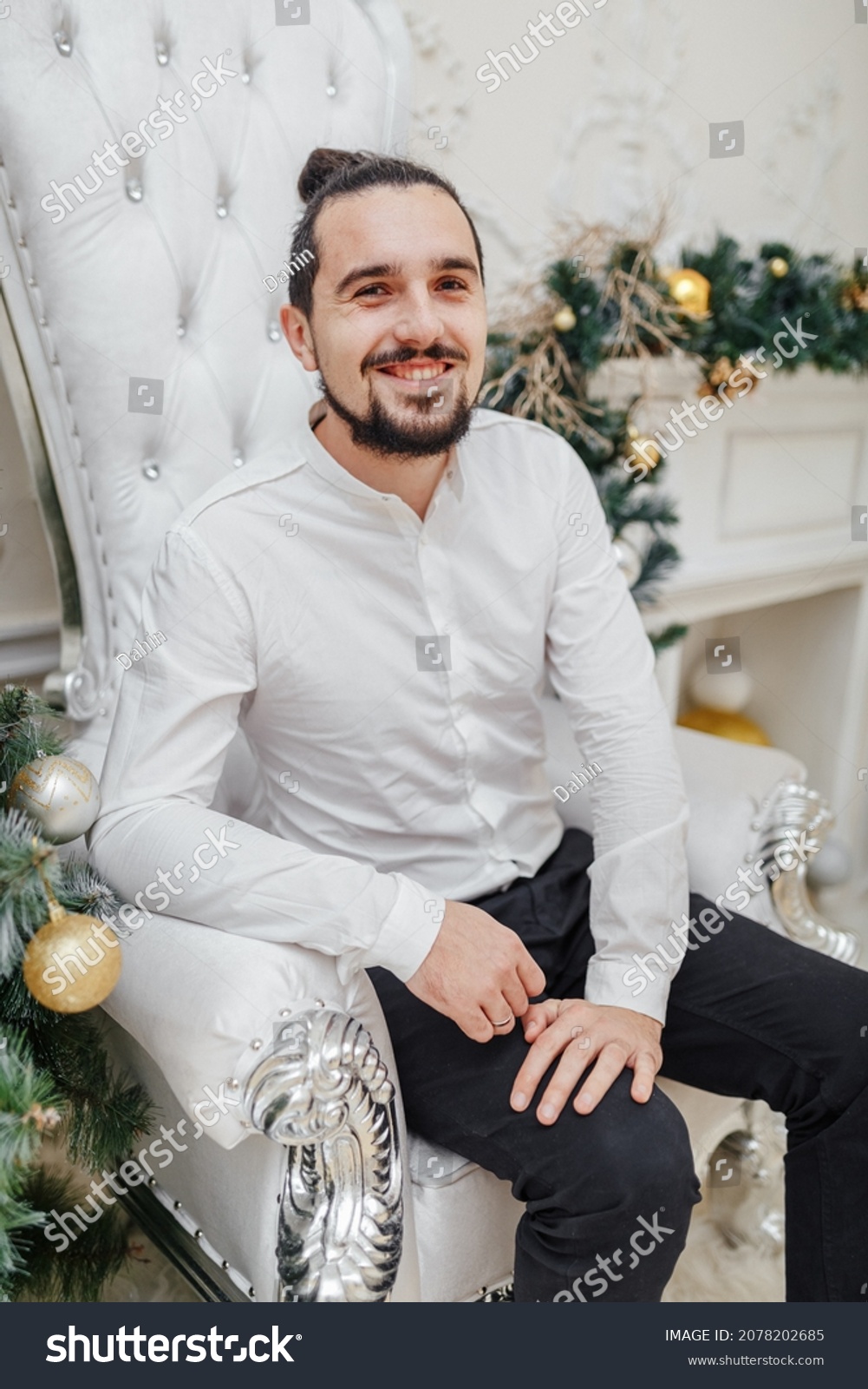 Handsome Guy Sitting On Chair New Stock Photo 2078202685 | Shutterstock