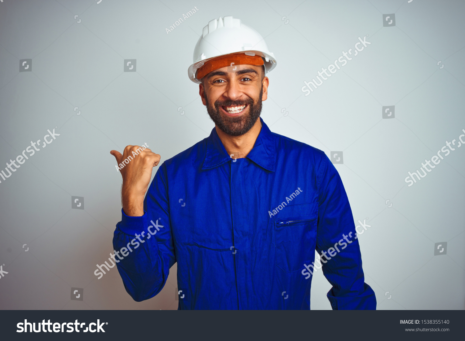 Handsome Indian Worker Man Wearing Uniform Stock Photo 1538355140 ...