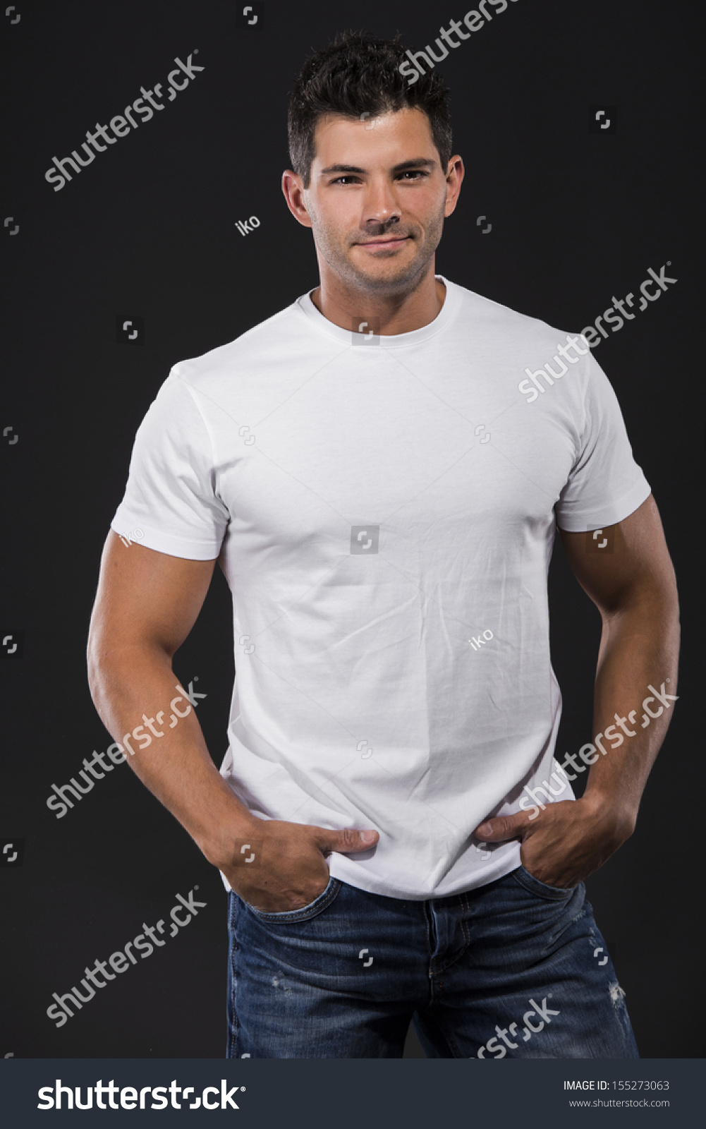 Handsome Latin Man Standing Over A White Background Stock Photo ...