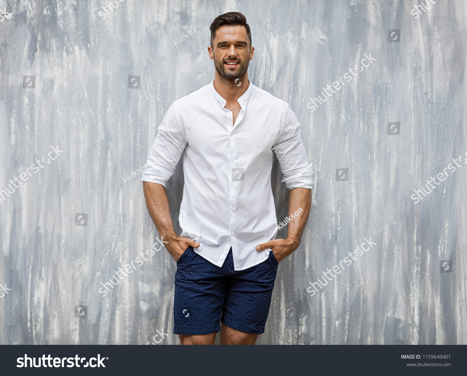 Download Handsome Male Model Wear White Shirt People Stock Image 1159649401 PSD Mockup Templates