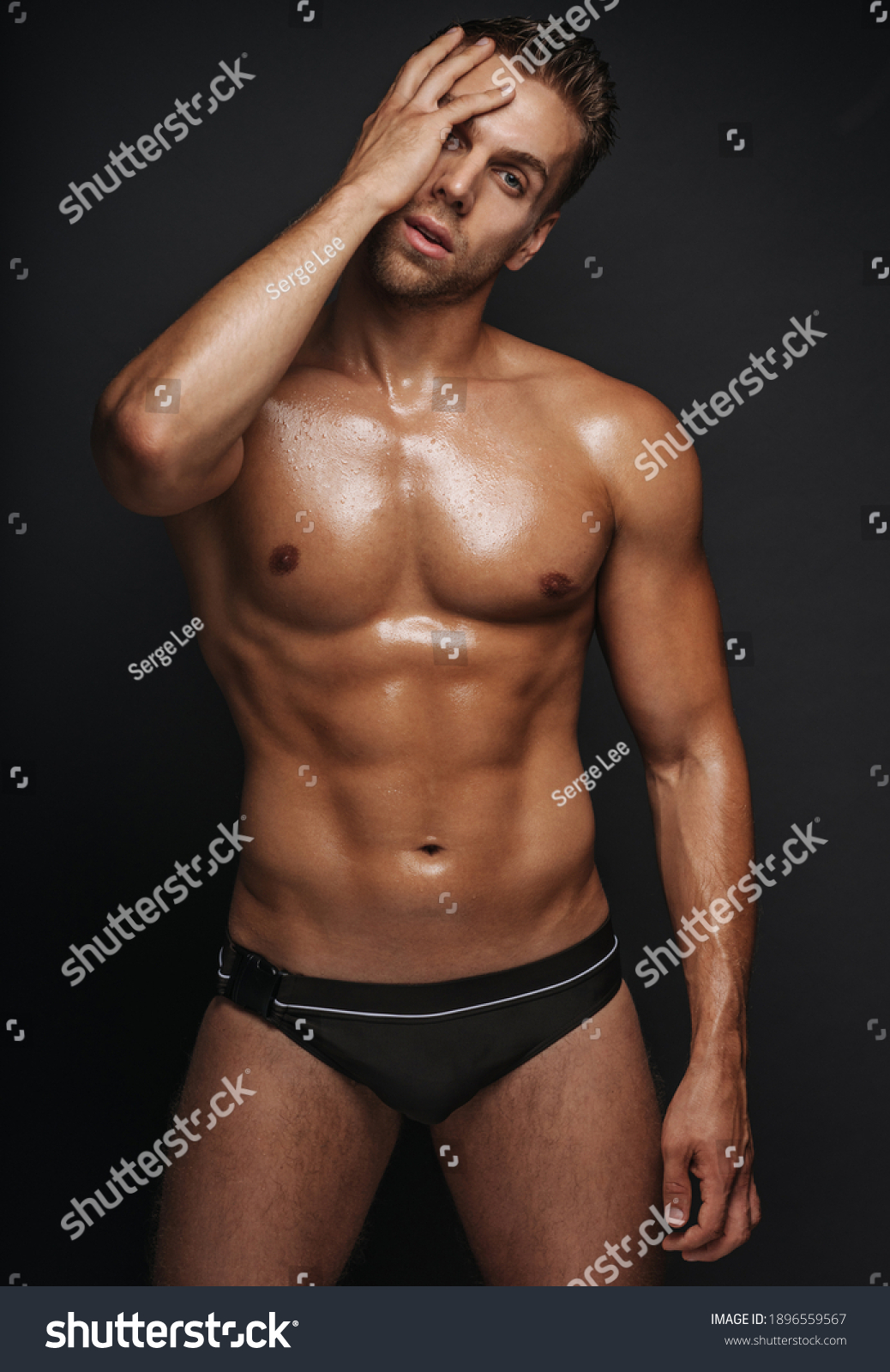 Handsome Man Swimsuit Male Model Studio Stock Photo Shutterstock