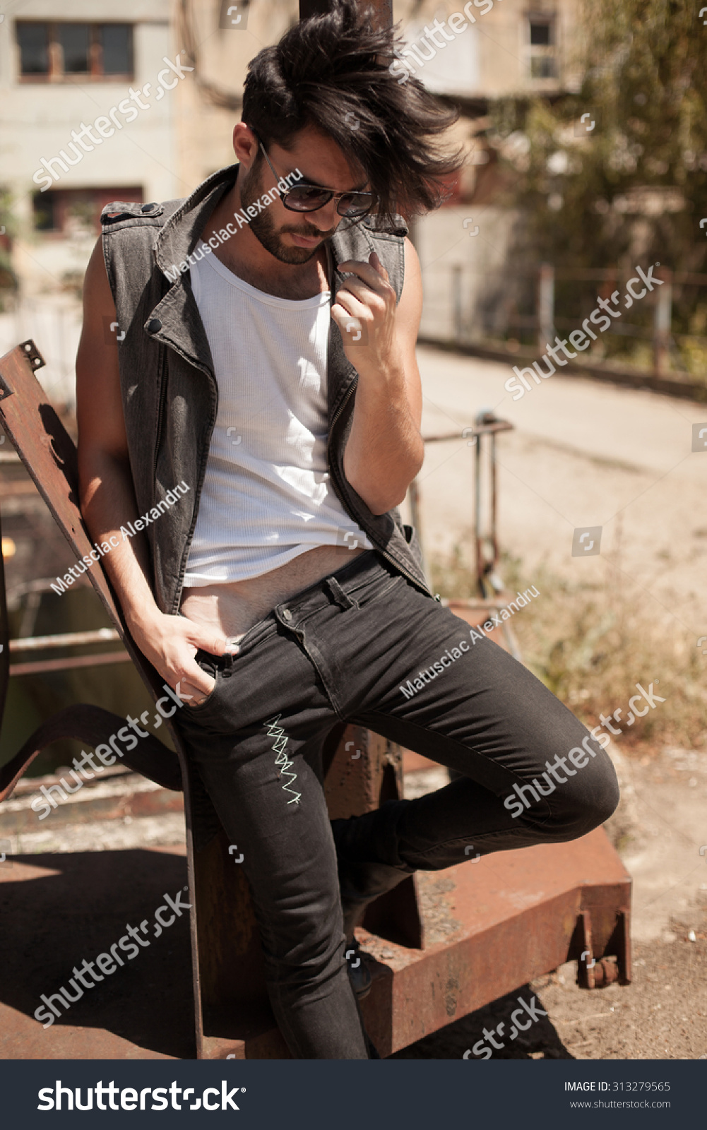 Handsome Man Model Dressed Punk Hipster Stock Photo 313279565 | Shutterstock