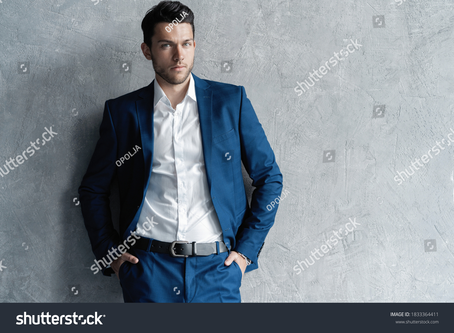 Handsome Man Wear Blue Suit Isolated Stock Photo 1833364411 | Shutterstock