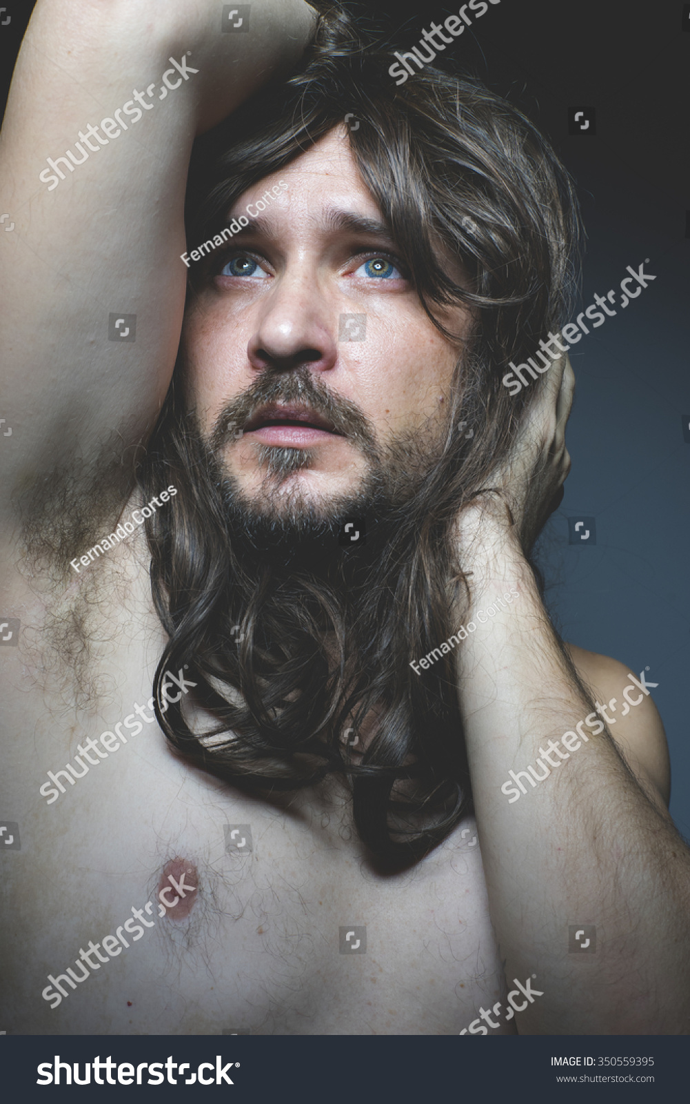 Handsome Sexy Naked Man Long Dark Stock Photo Edit Now