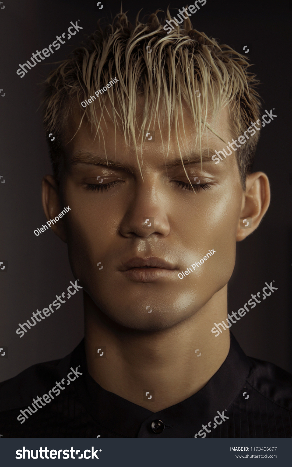 Handsome Stripped Blonde Male Model Wearing Stock Photo (Edit Now ...