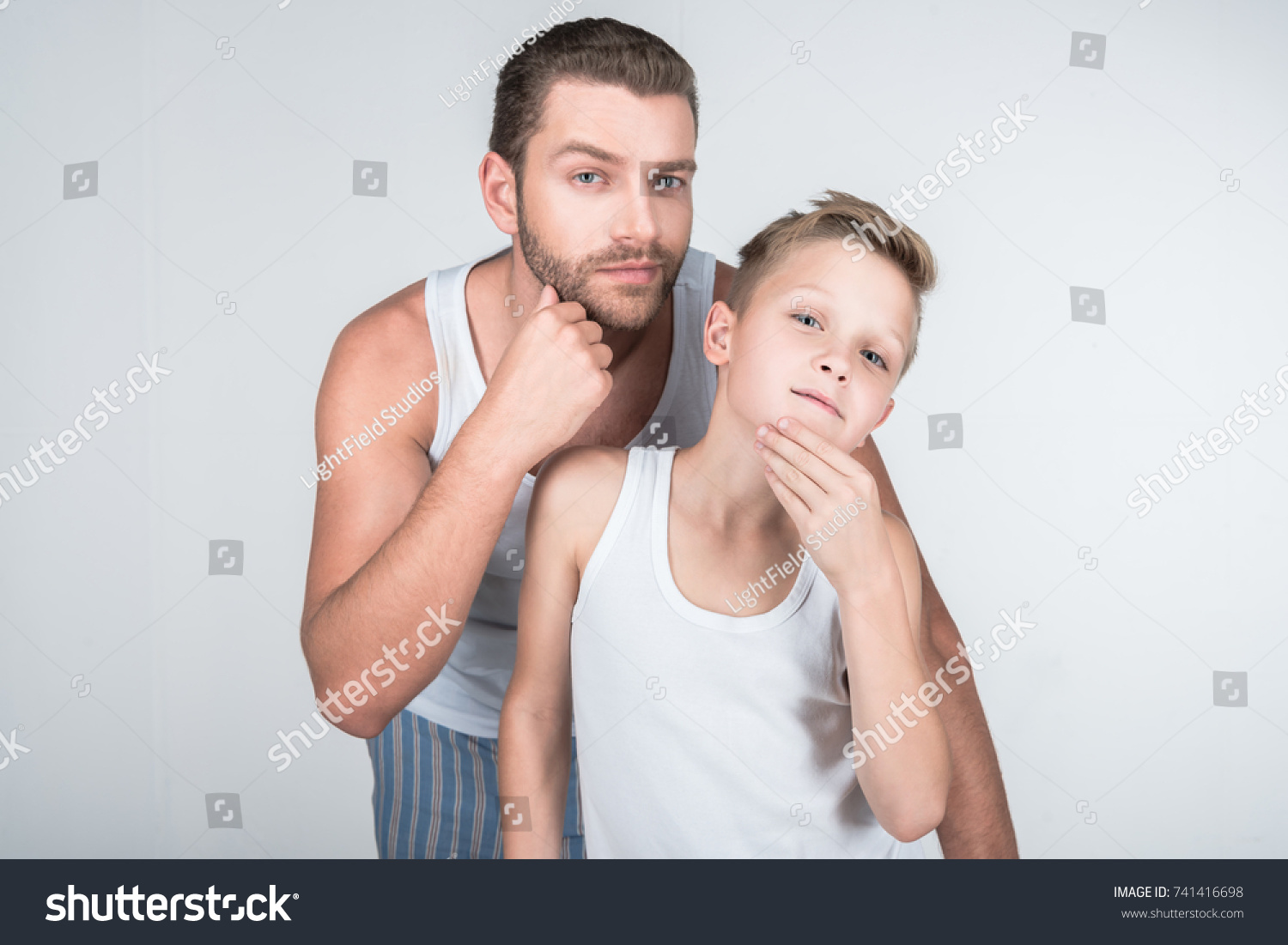 233 Father And Son Underwear Gambar Foto Stok And Vektor Shutterstock