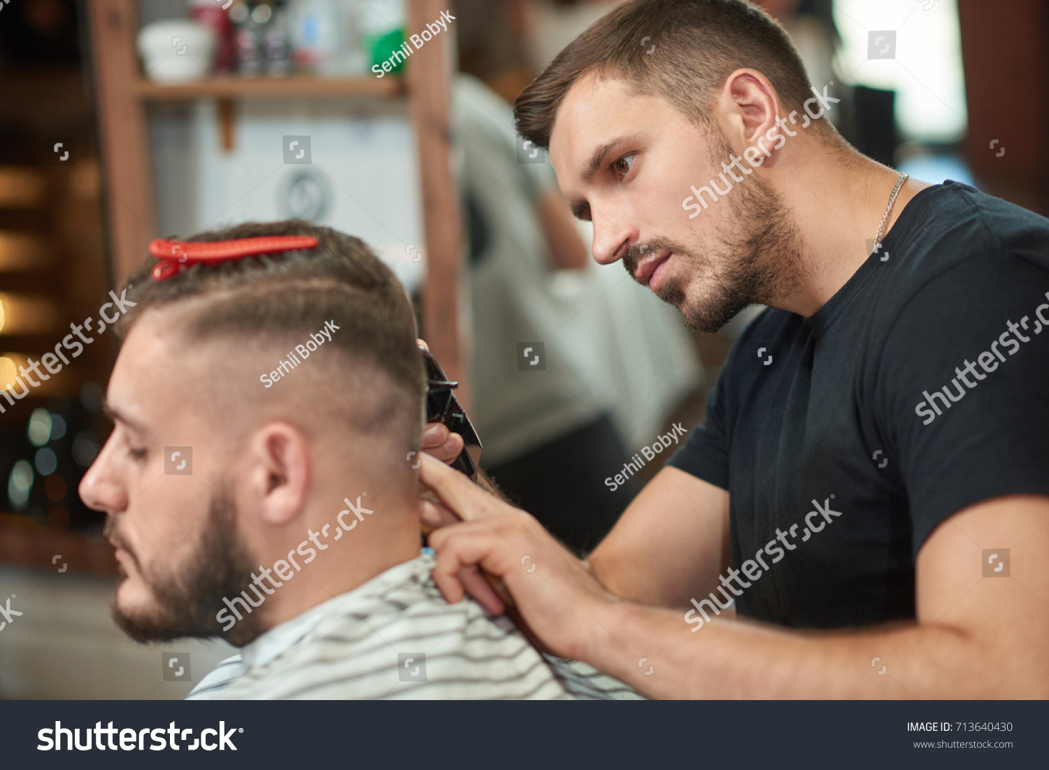 giving haircut with clippers