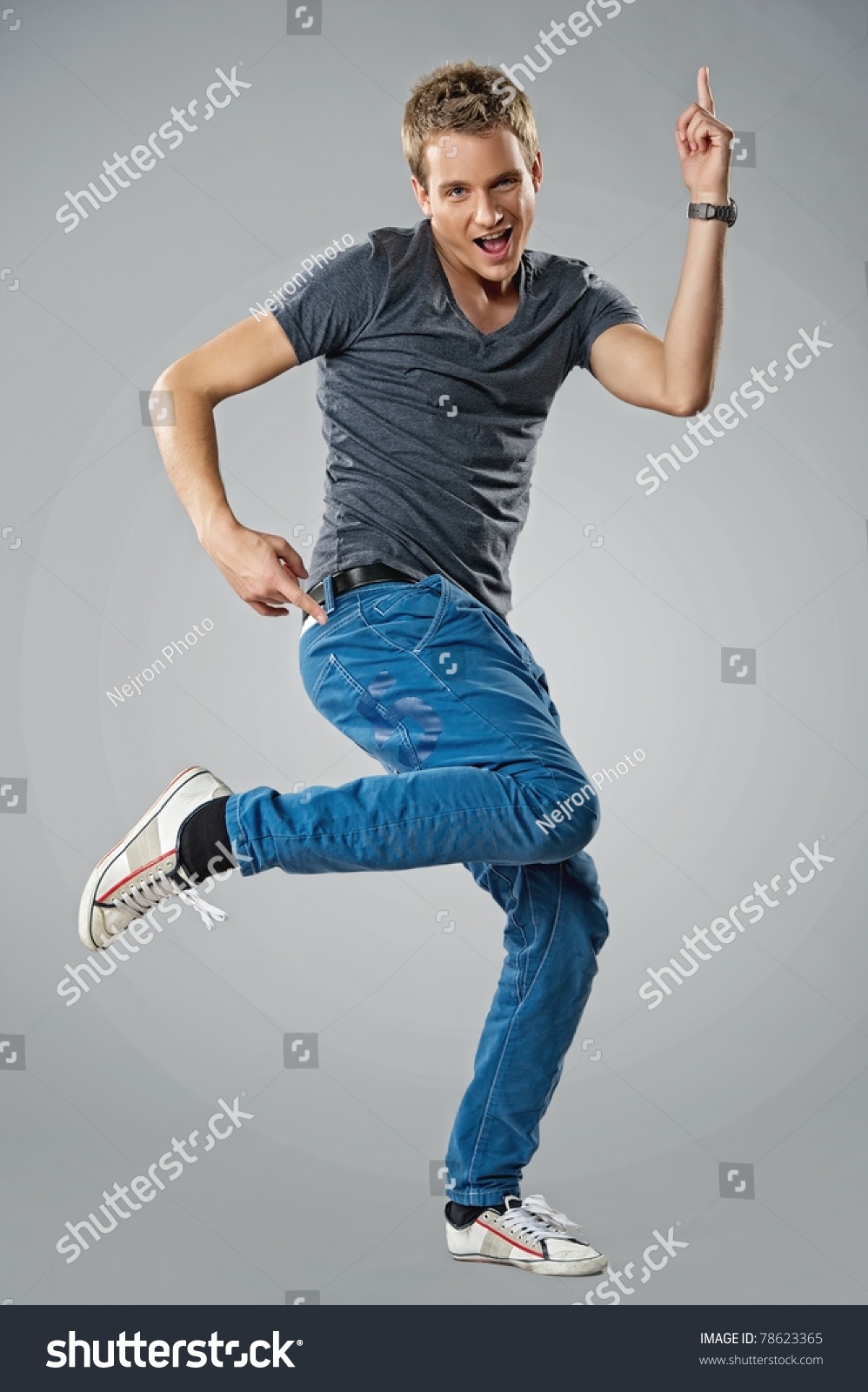 Handsome Young Man Dancing Stock Photo 78623365 : Shutterstock