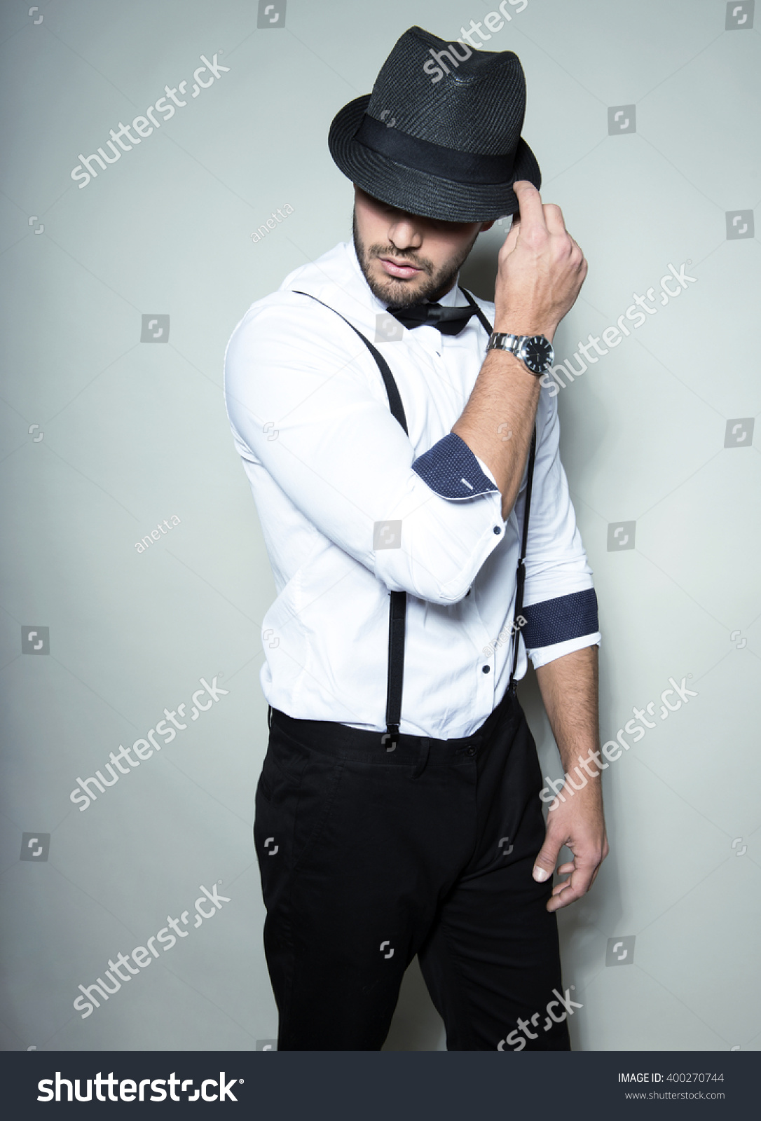 Handsome Young Man White Dress Shirt Stock Photo (Edit Now) 400270744