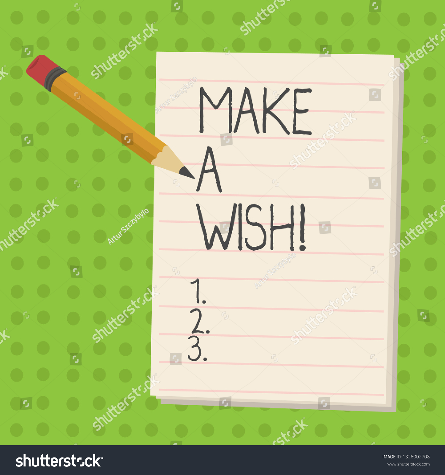 Handwriting Text Make Wish Concept Meaning Stock Illustration 1326002708