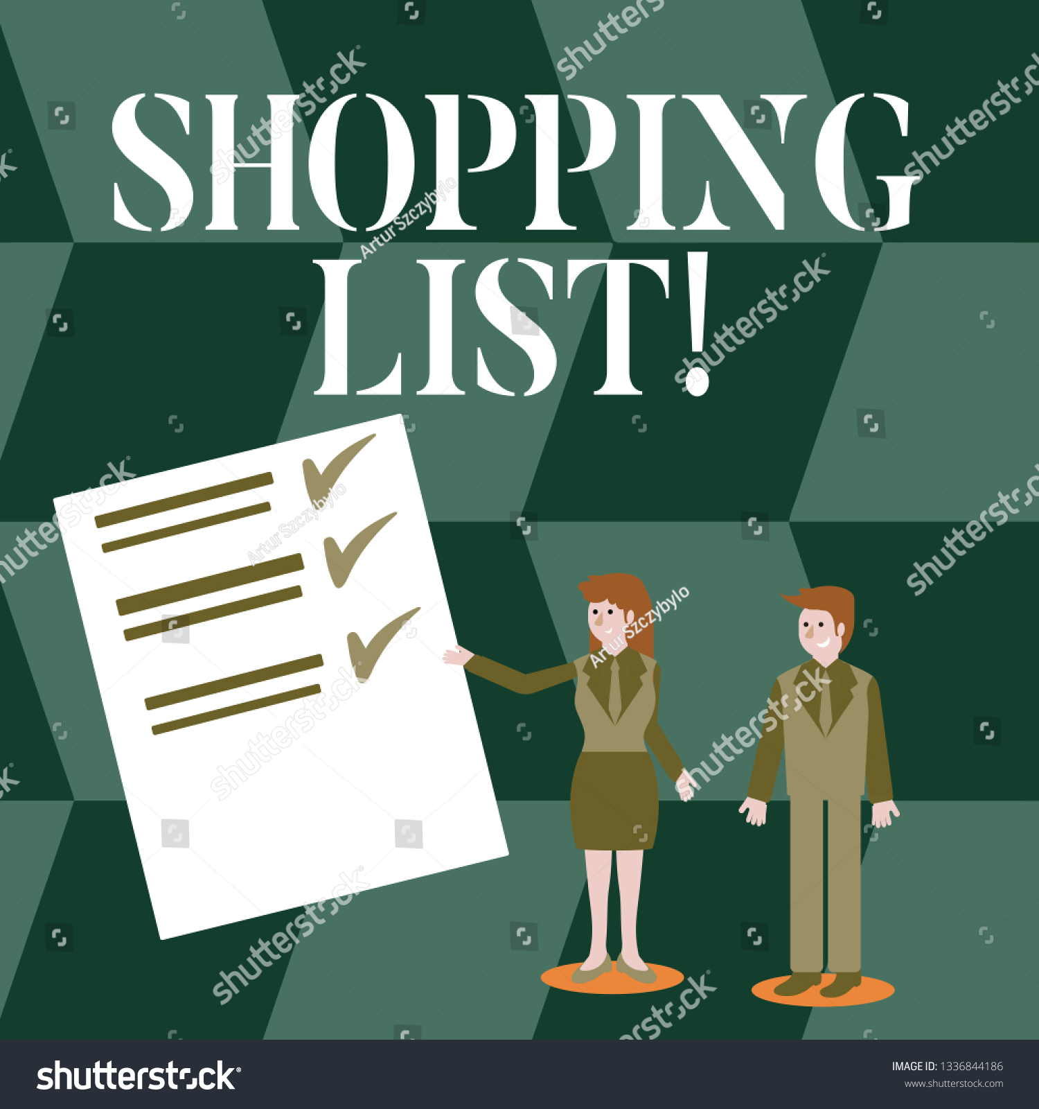 Handwriting Text Shopping List Concept Meaning Stock Illustration