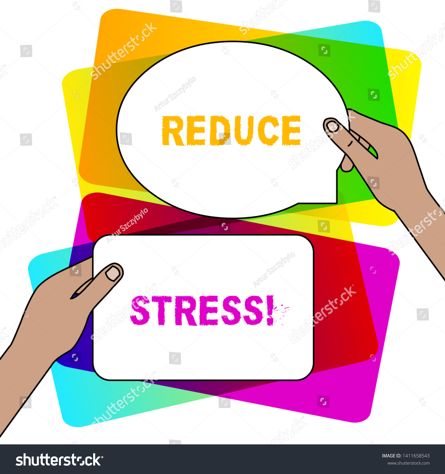 Handwriting Text Writing Reduce Stress Concept Stock Illustration 1411658543