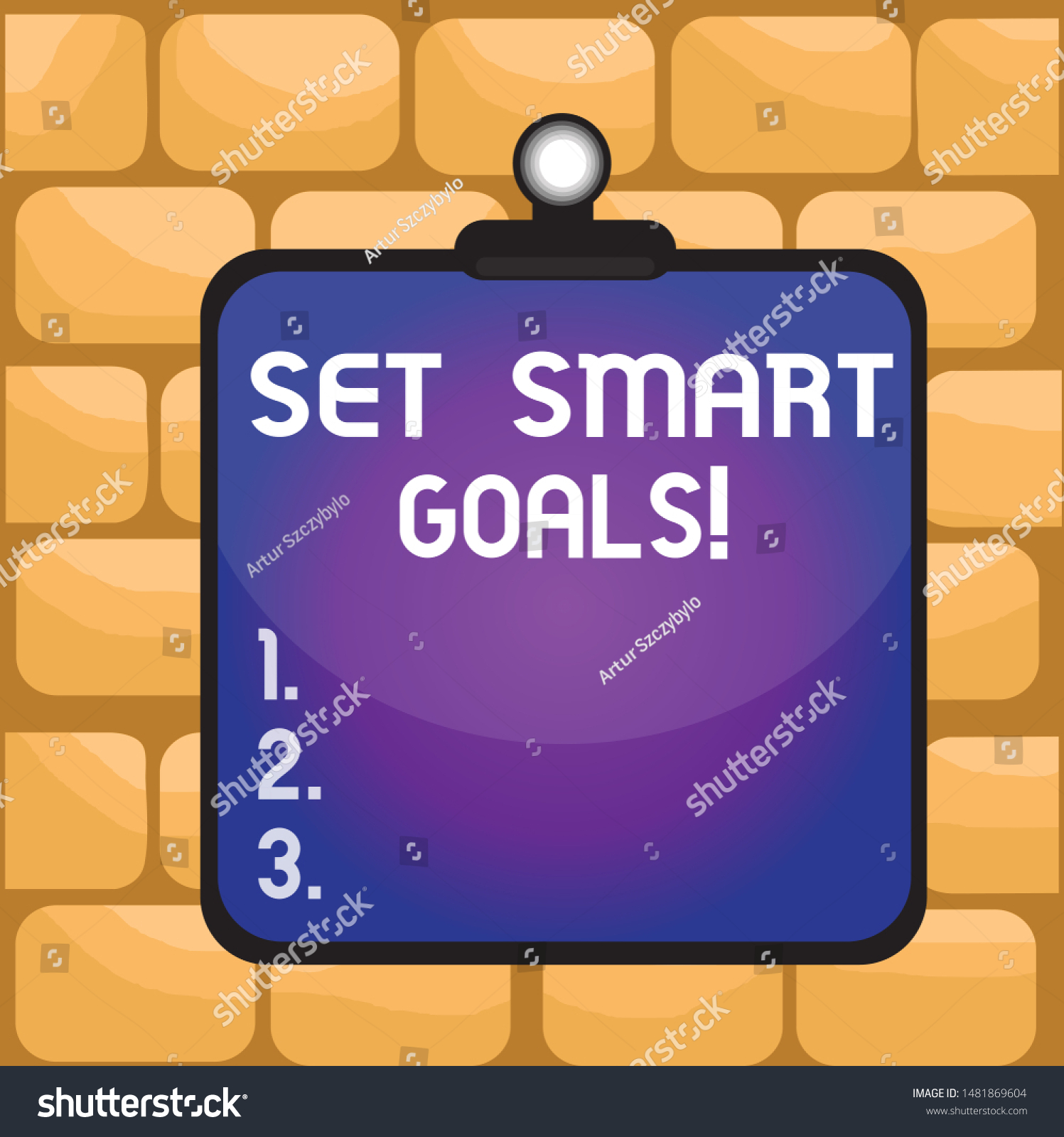 Handwriting Text Writing Set Smart Goals Stock Illustration