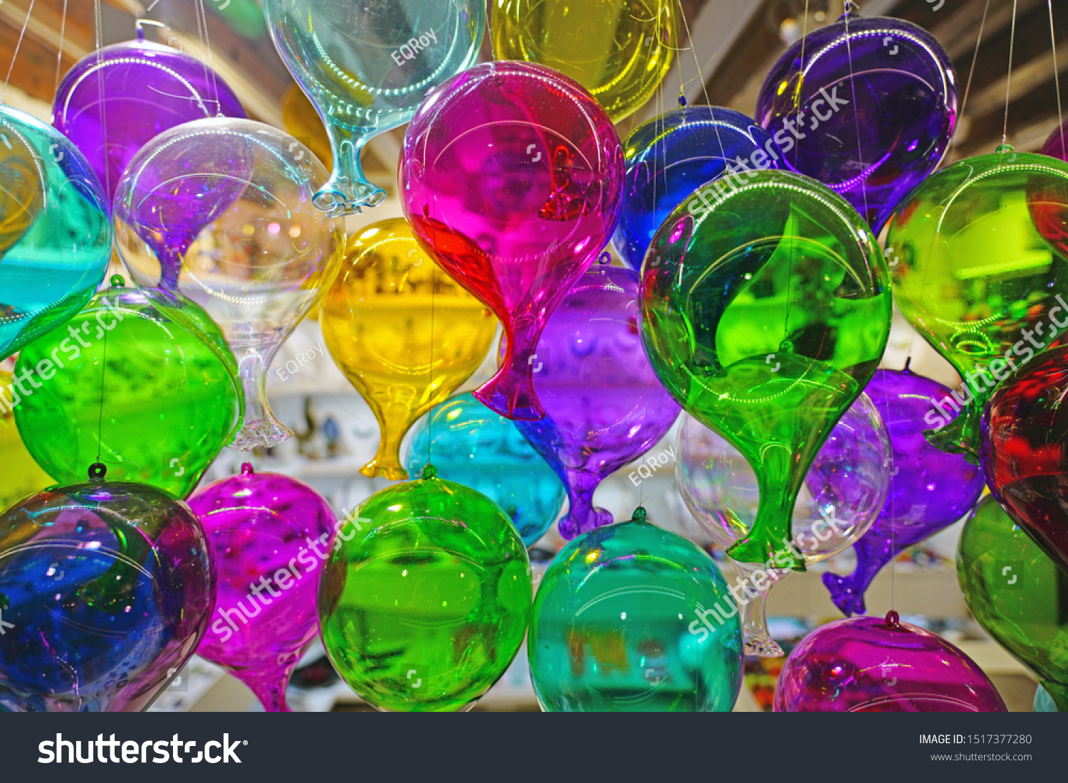 Hanging Display Decorative Balloons Made Murano Stock Photo Edit