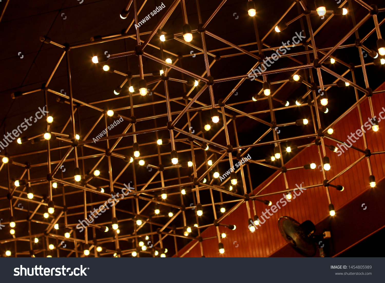 Hanging Lights Like Stars On Ceiling Royalty Free Stock Image