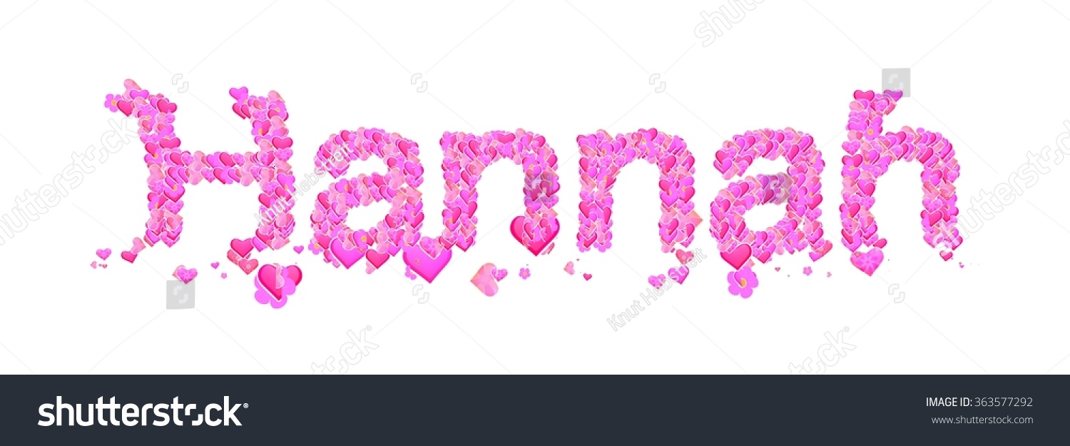 Hannah Name Set Hearts Decorative Lettering Stock Illustration ...
