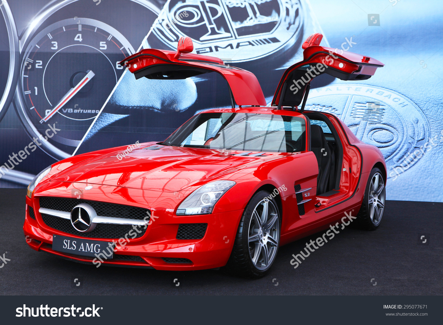 Hanoi Vietnam May 15 2015 Mercedes Benz Sls Amg Car With Open Hanoi Vietnam May 15 2015 Mercedes Benz Sls Amg Car With Open