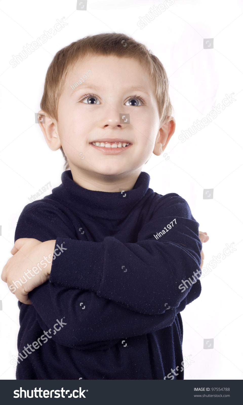 Happy And Cheerful Boy Looking Up Stock Photo 97554788 : Shutterstock