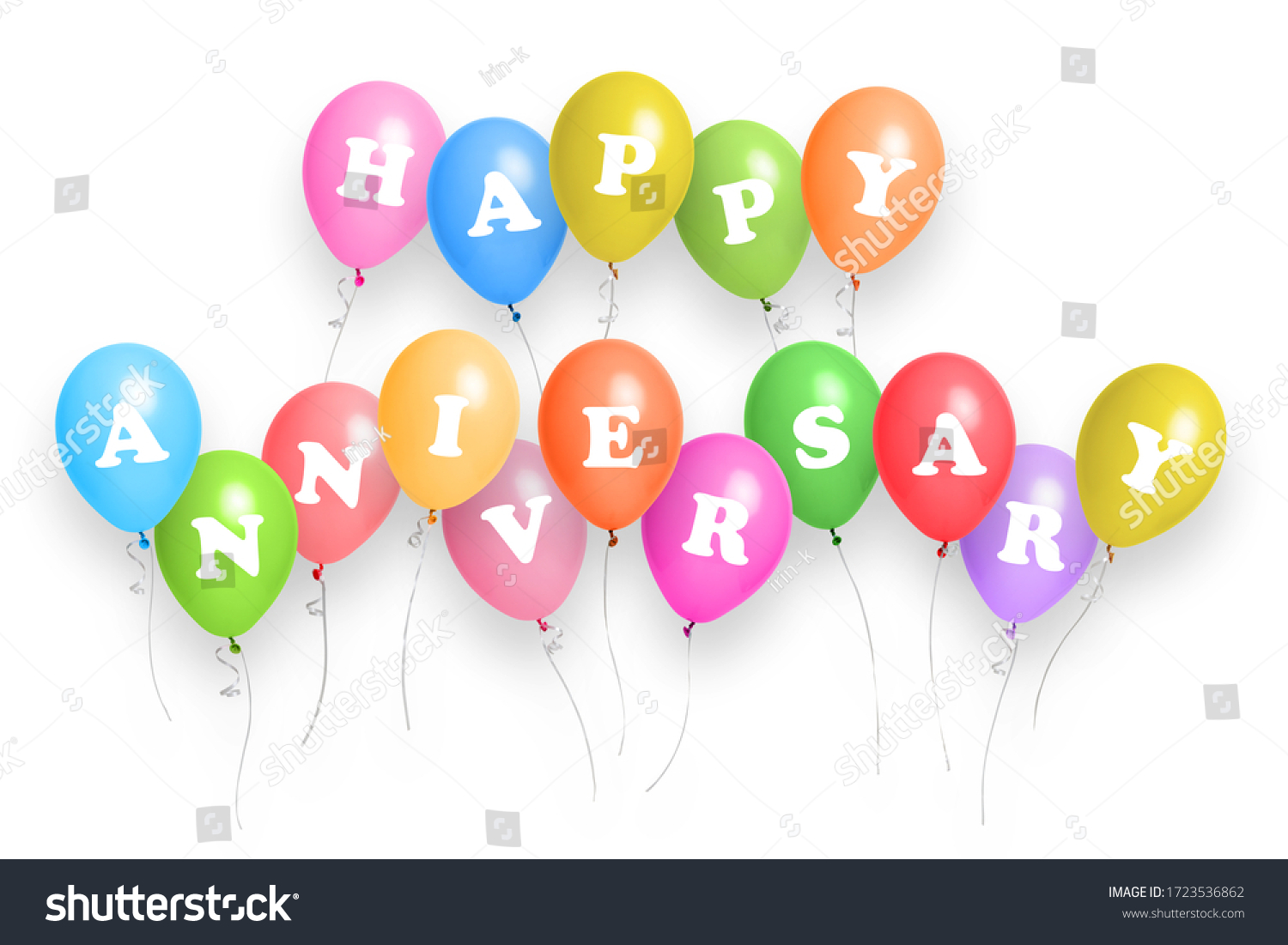 Happy Anniversary Color Balloons Background Place Stock Photo ...