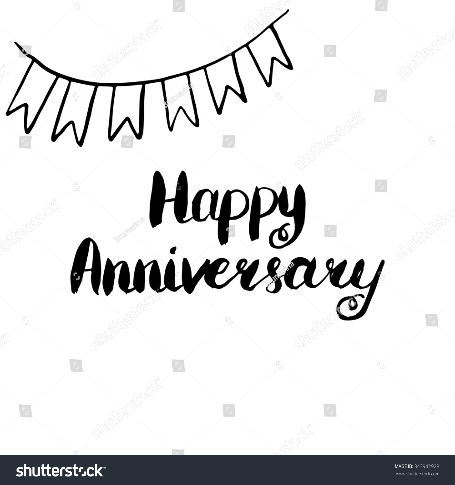 Happy Anniversary Conceptual Handwritten Phrase Hand Stock Illustration ...