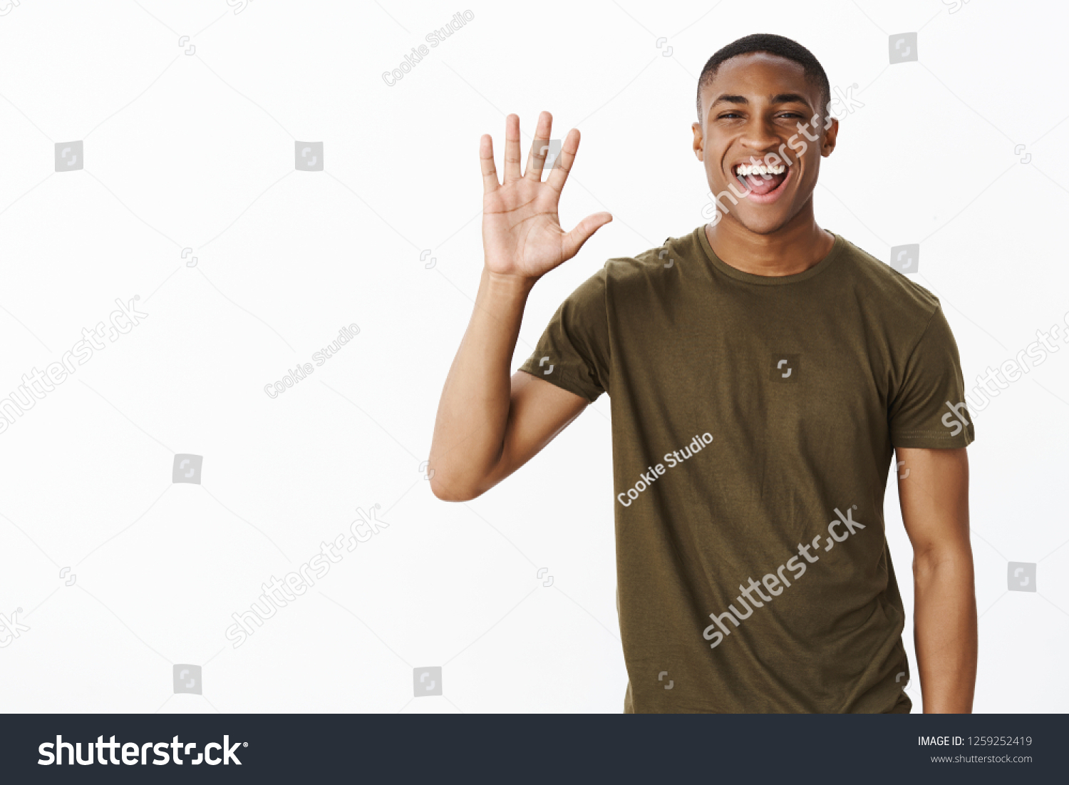 Happy Attractive African American Charismatic Man Stock Photo ...