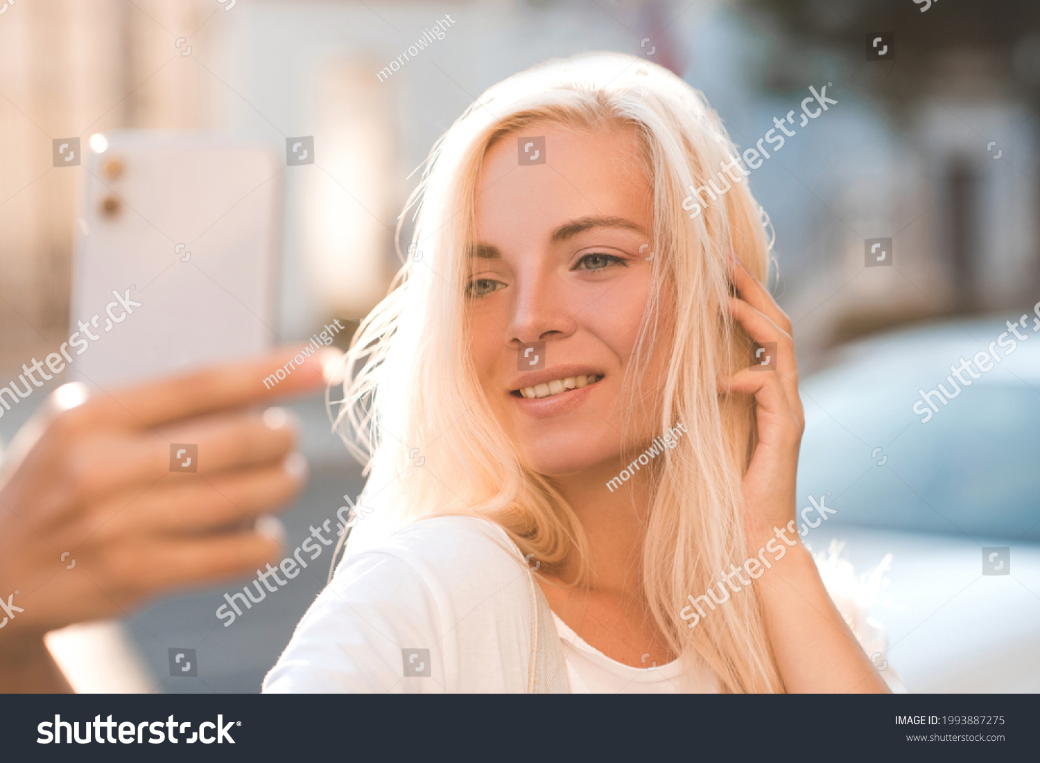 Happy Beautiful Girl 2024 Year Old Stock Photo 1993887275 Shutterstock   Stock Photo Happy Beautiful Girl Year Old Making Selfie With Phone Over City Background Closeup Looking 1993887275 