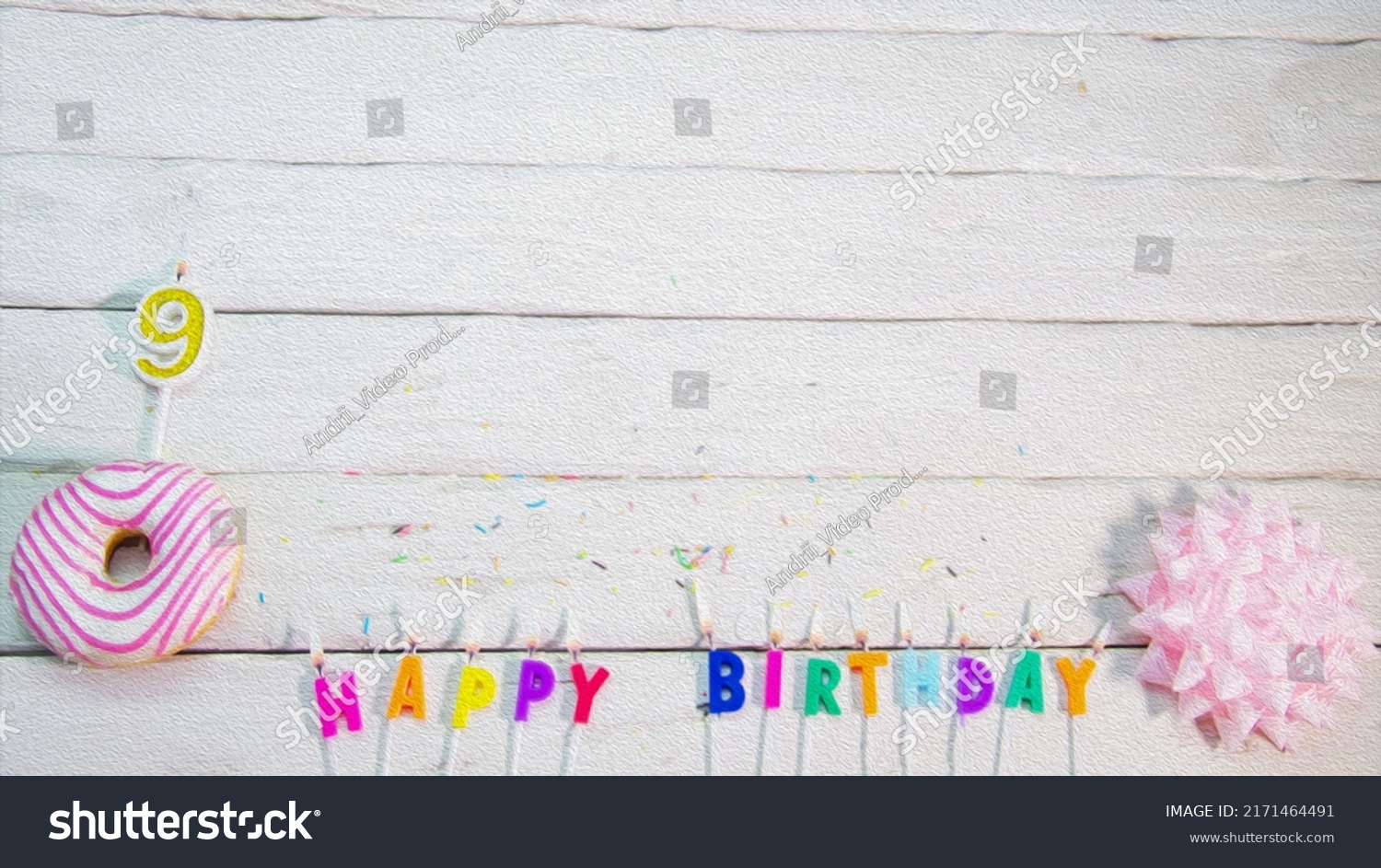 Happy Birthday Card Number 9 Pink Stock Illustration 2171464491 ...
